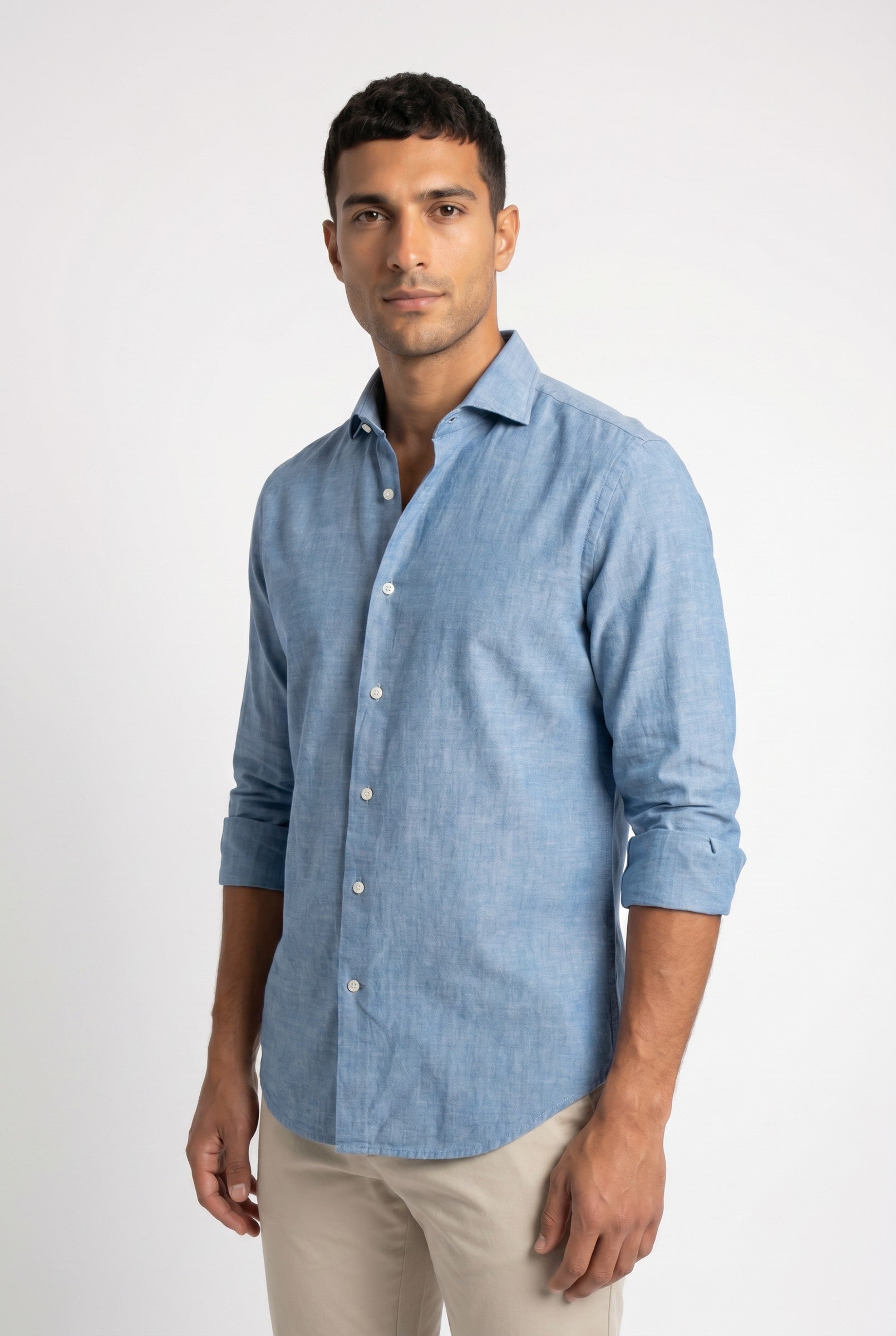 Men's Slim Chambray Shirt | Blackstone London