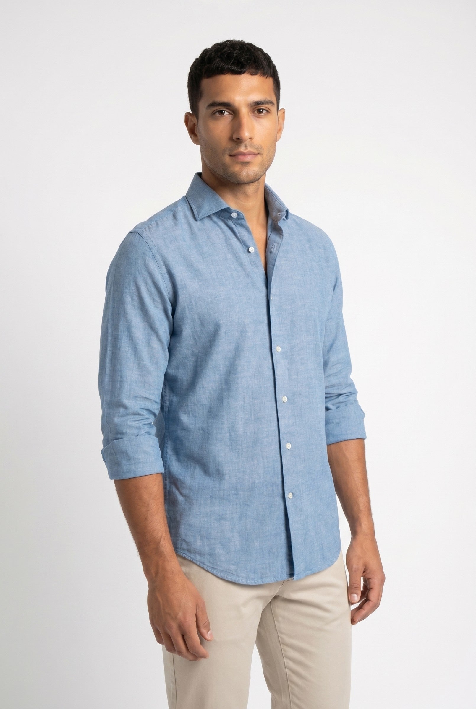 Men's Slim Chambray Shirt | Blackstone London