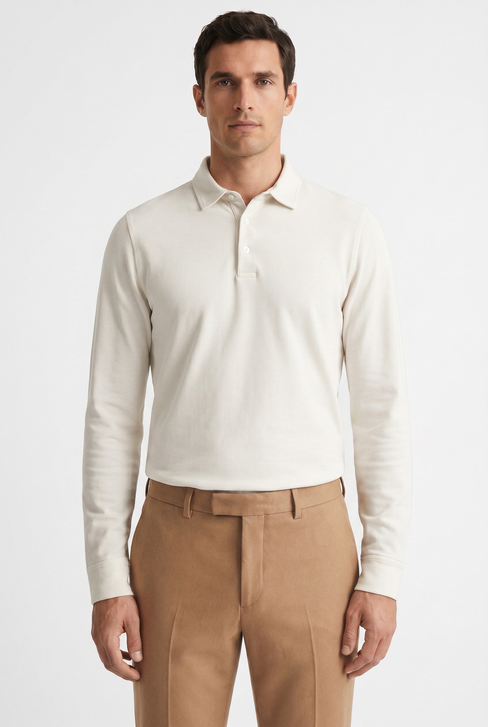Men's Moxon Long-Sleeve Pique Polo | Blackstone London