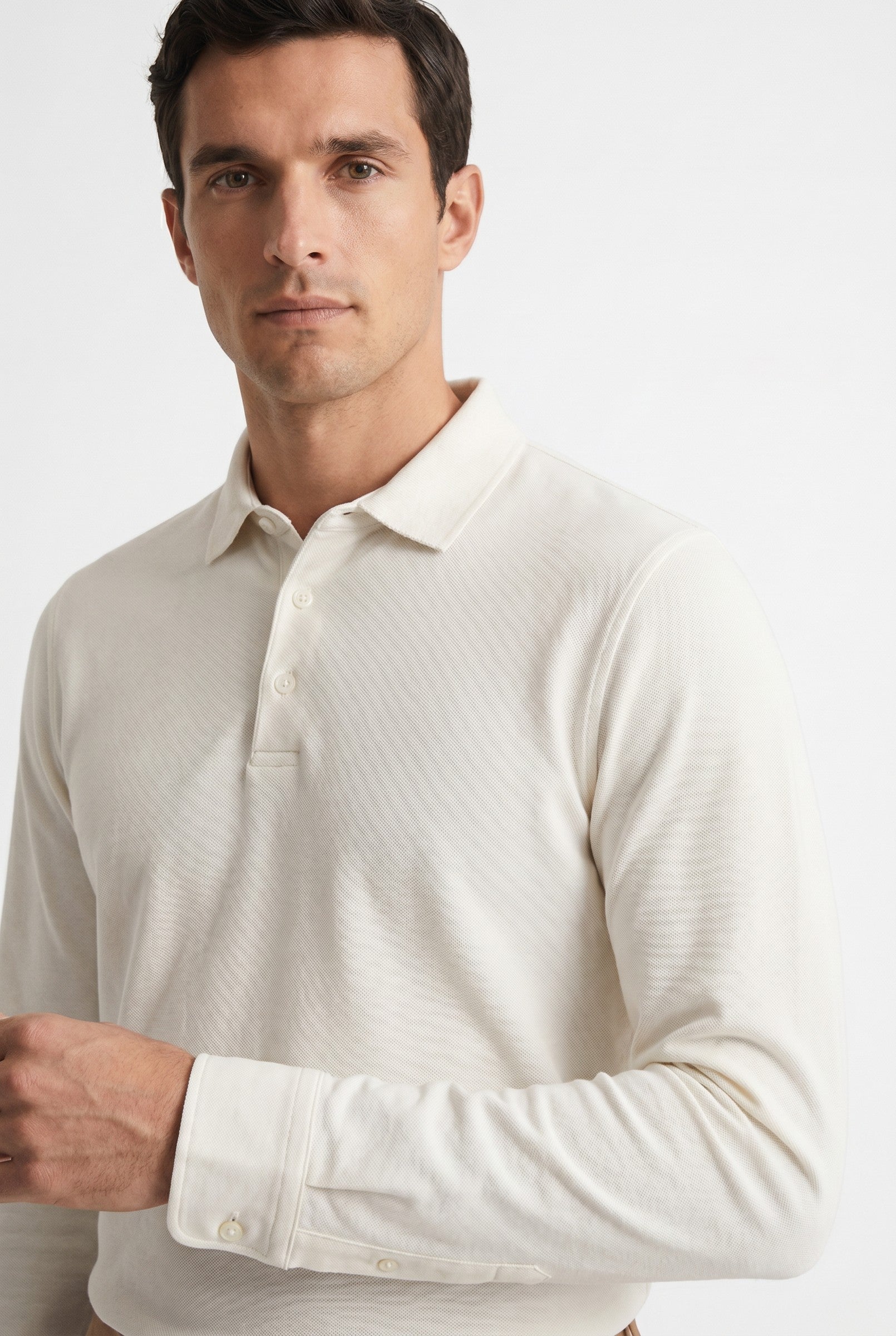 Men's Moxon Long-Sleeve Pique Polo | Blackstone London