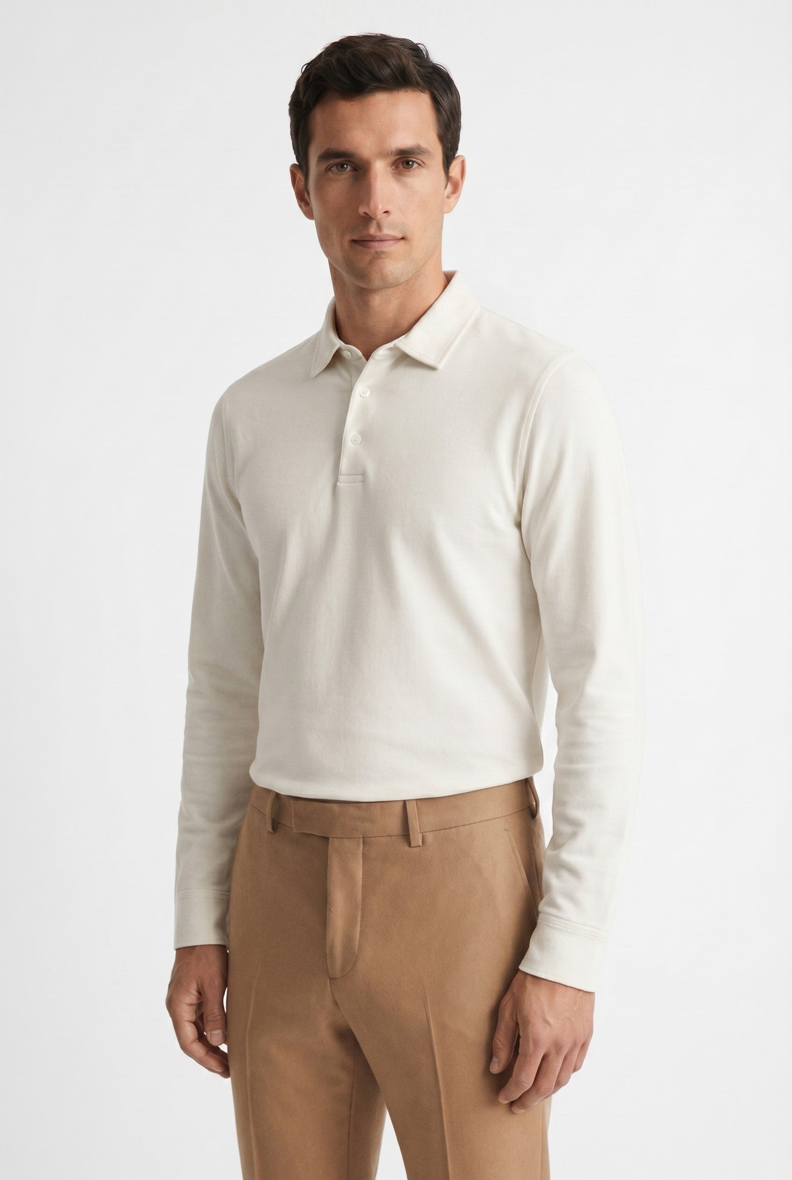 Men's Moxon Long-Sleeve Pique Polo | Blackstone London