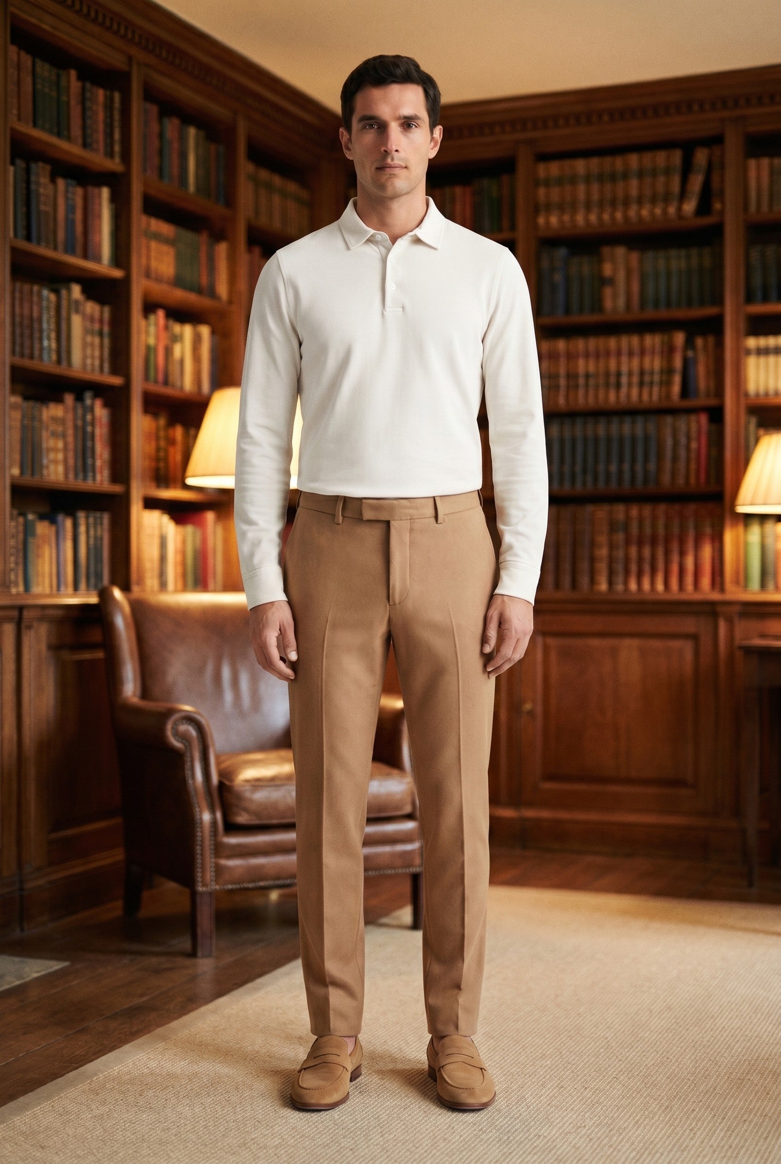 Men's Moxon Long-Sleeve Pique Polo | Blackstone London