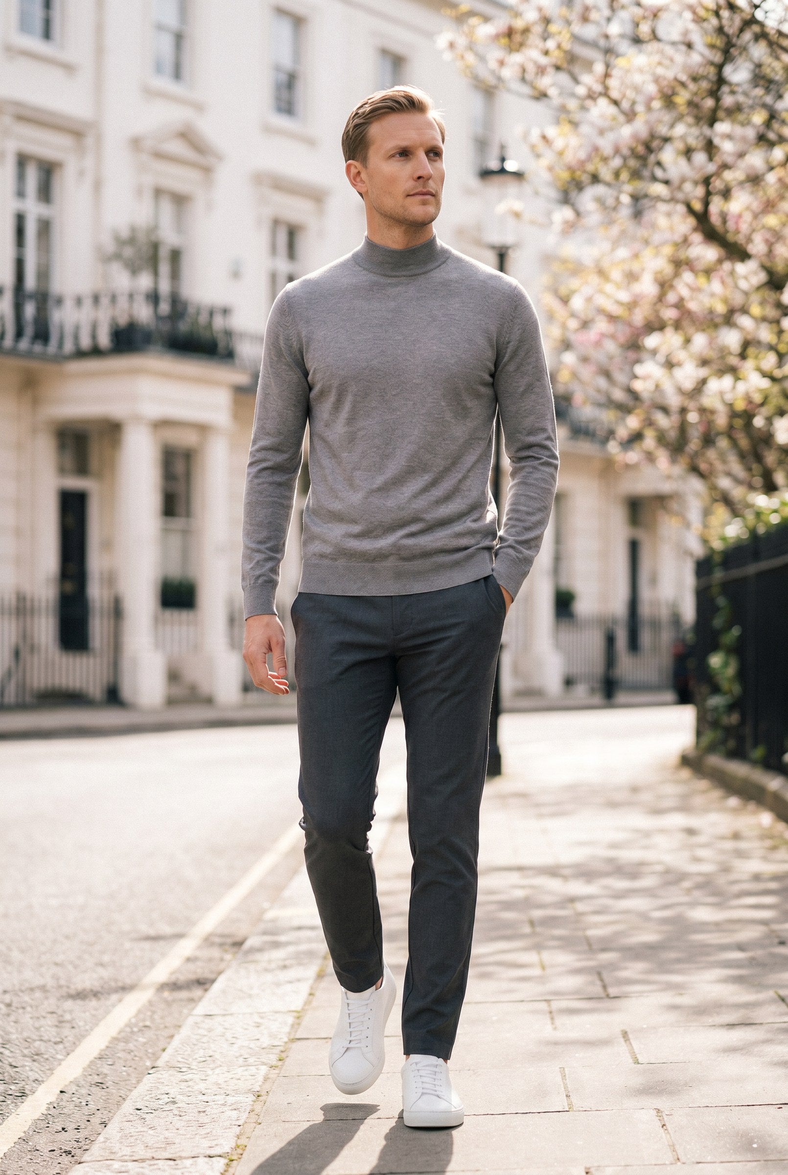 Men's Ultra Fine Cotton Mock Neck Jumper | Blackstone London