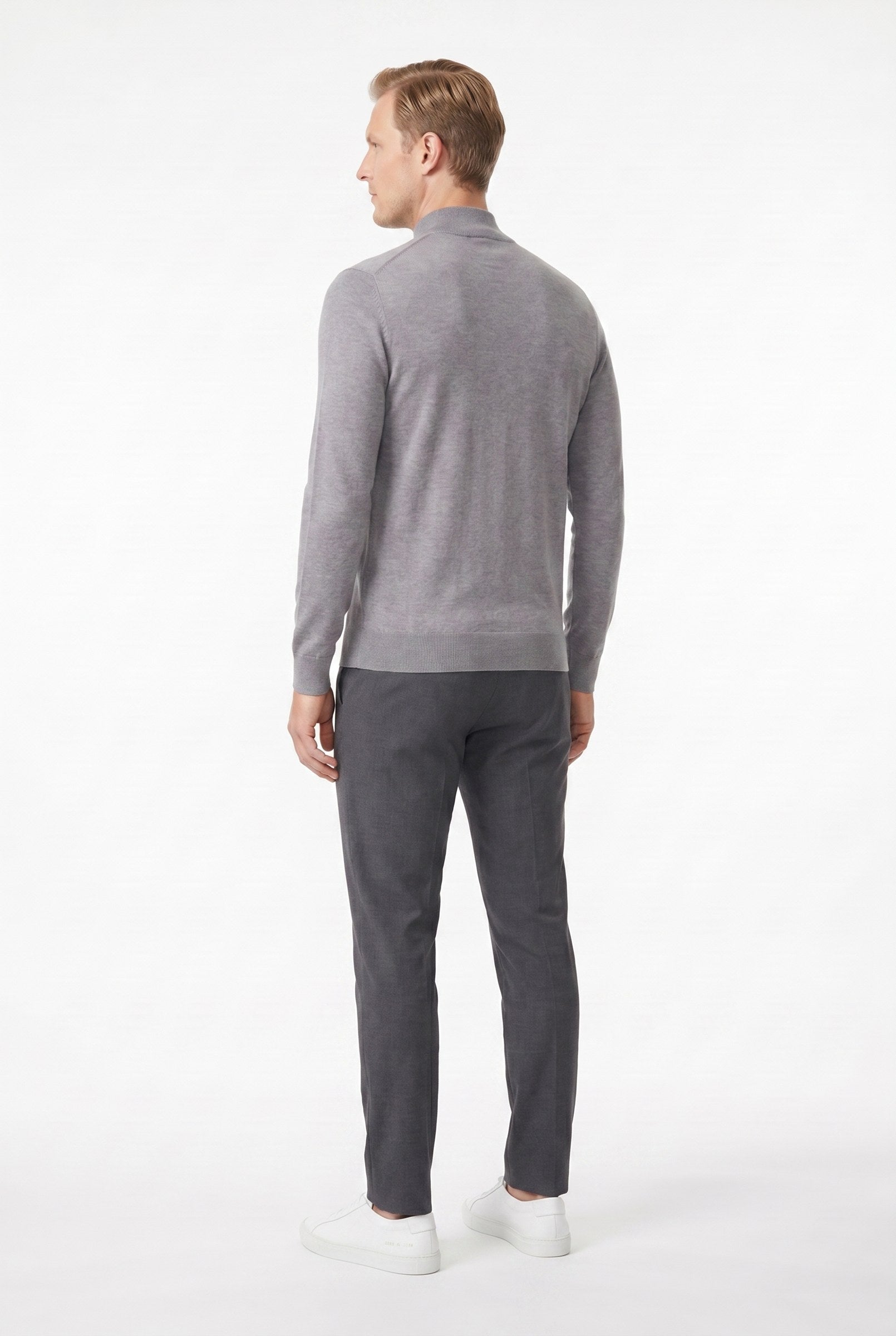Men's Ultra Fine Cotton Mock Neck Jumper | Blackstone London