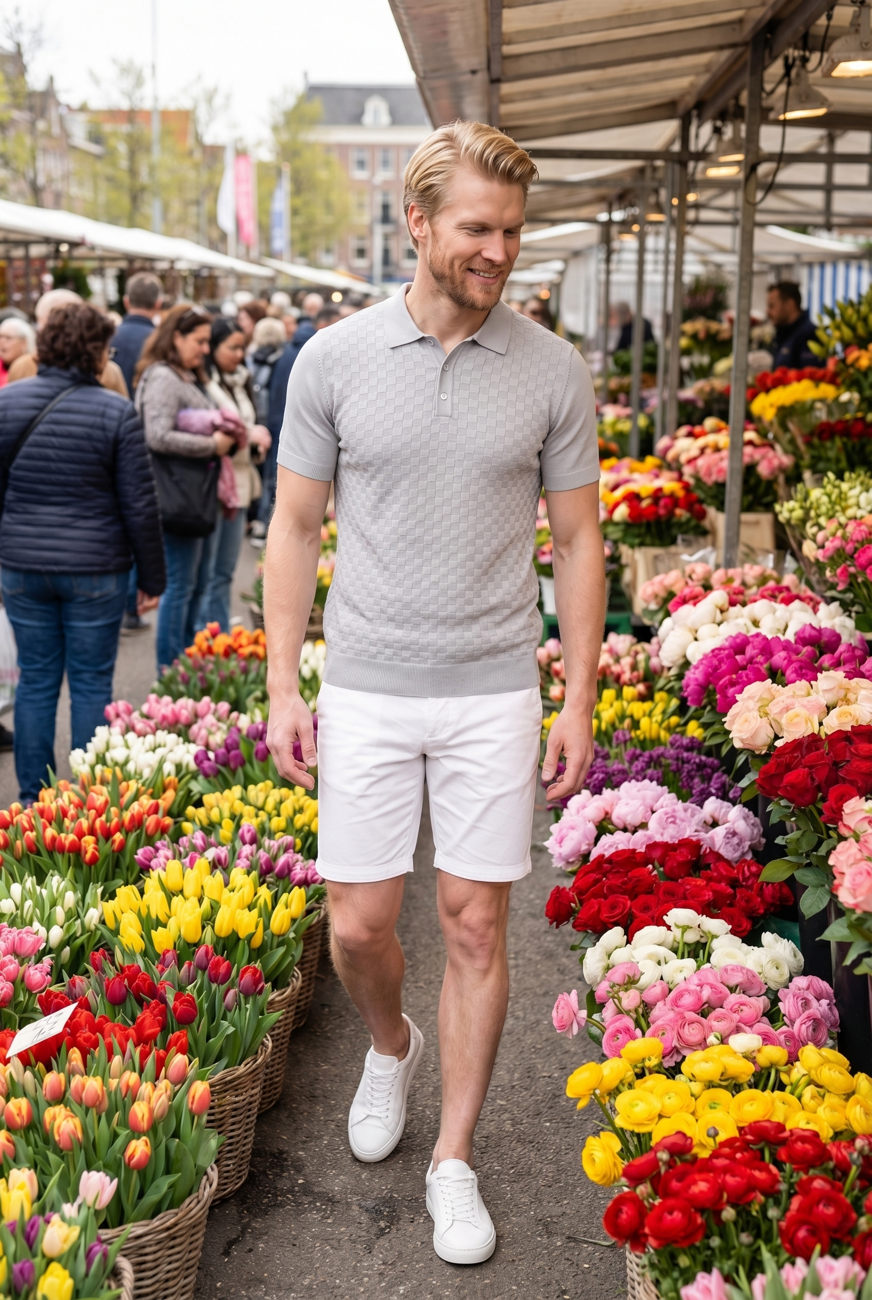 Men's Waffle Knit Polo Shirt | Blackstone London