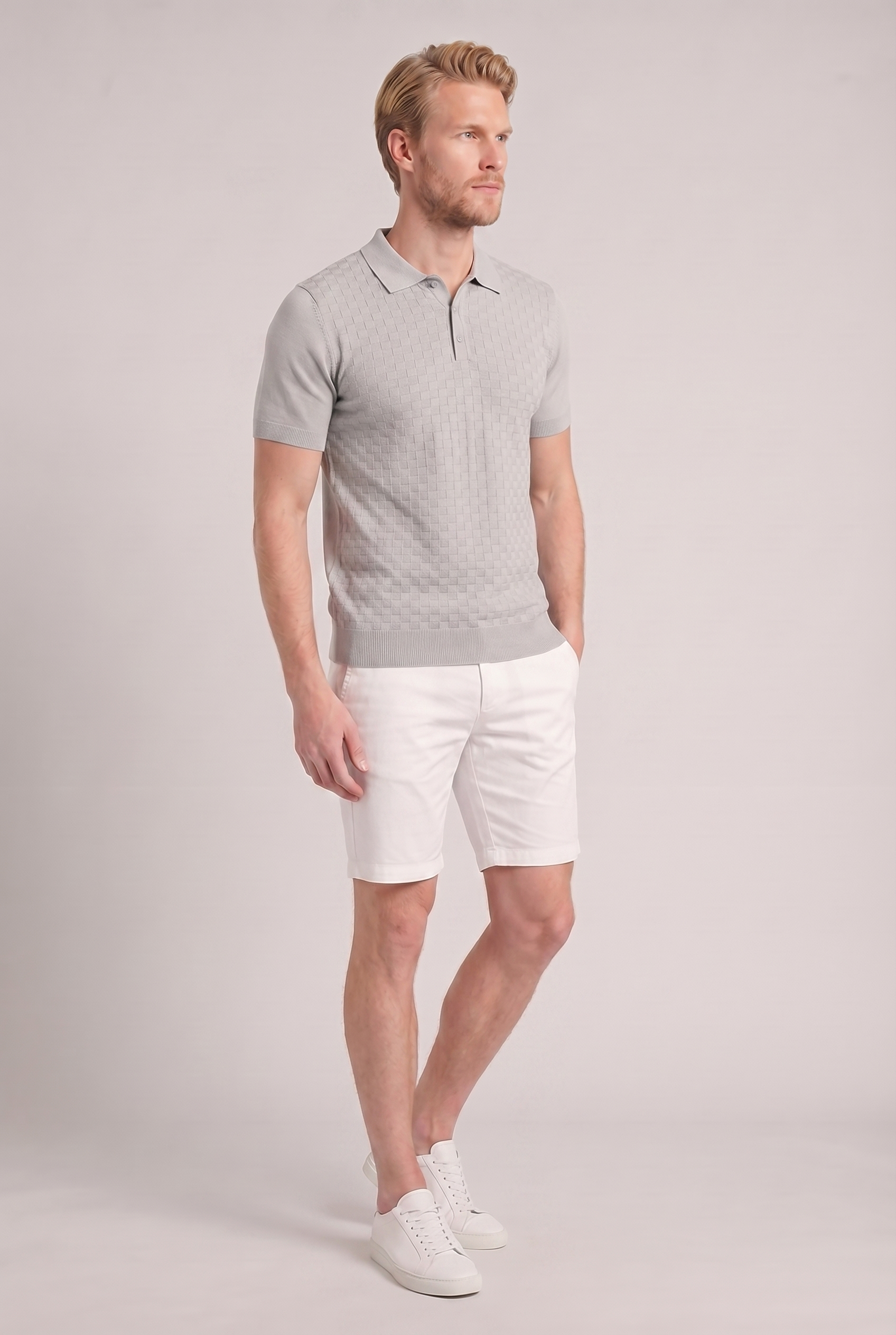 Men's Waffle Knit Polo Shirt | Blackstone London