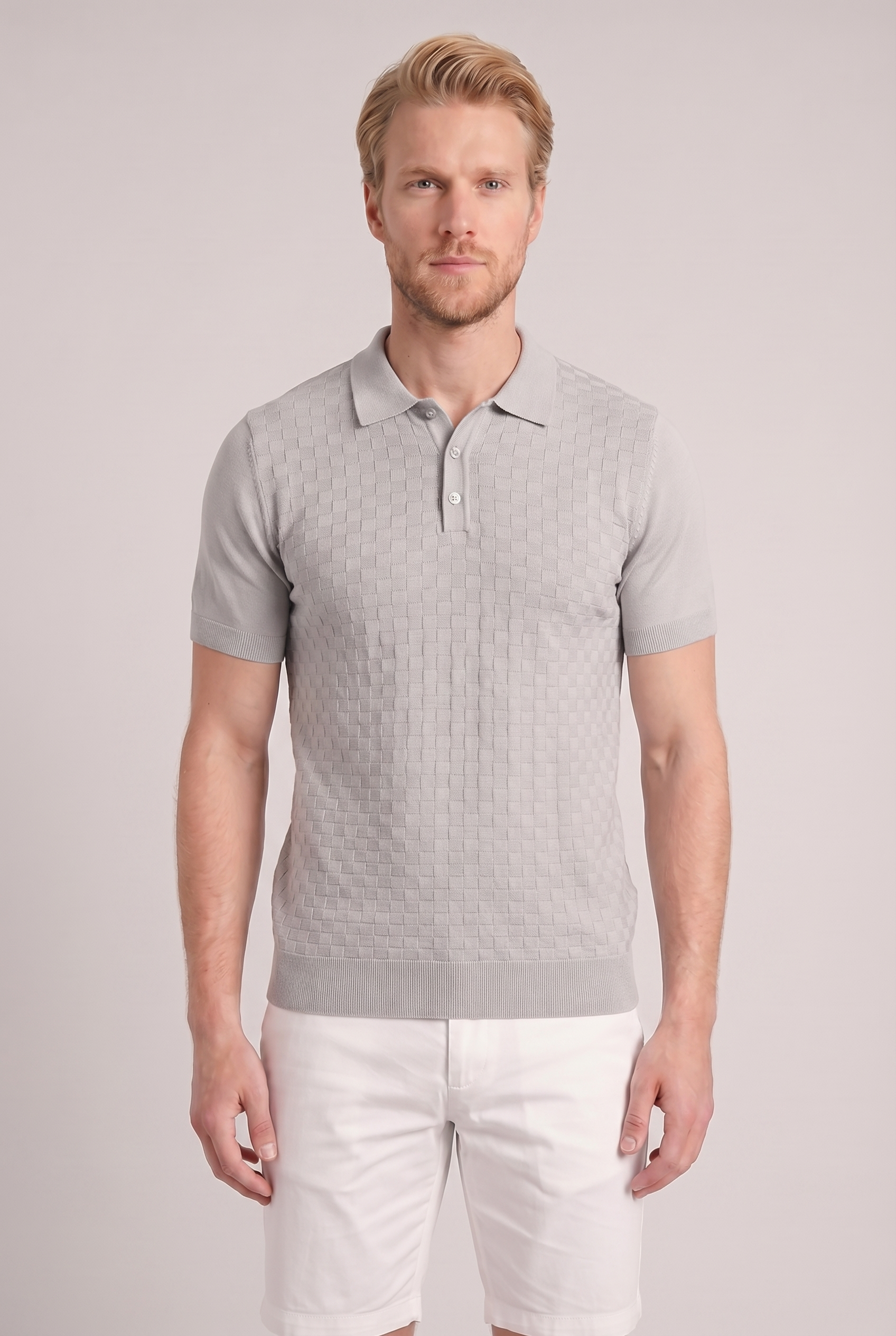 Men's Waffle Knit Polo Shirt | Blackstone London