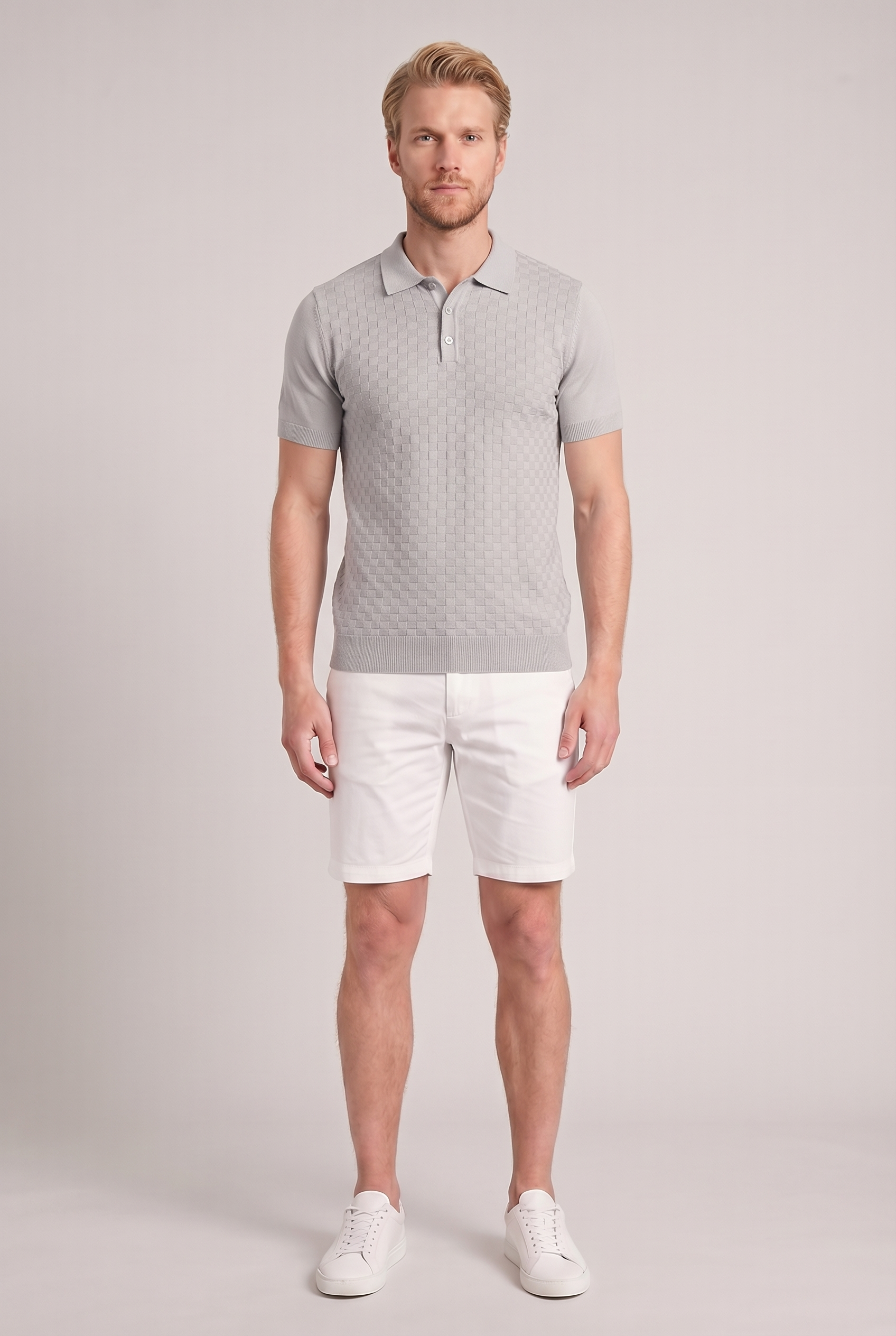 Men's Waffle Knit Polo Shirt | Blackstone London
