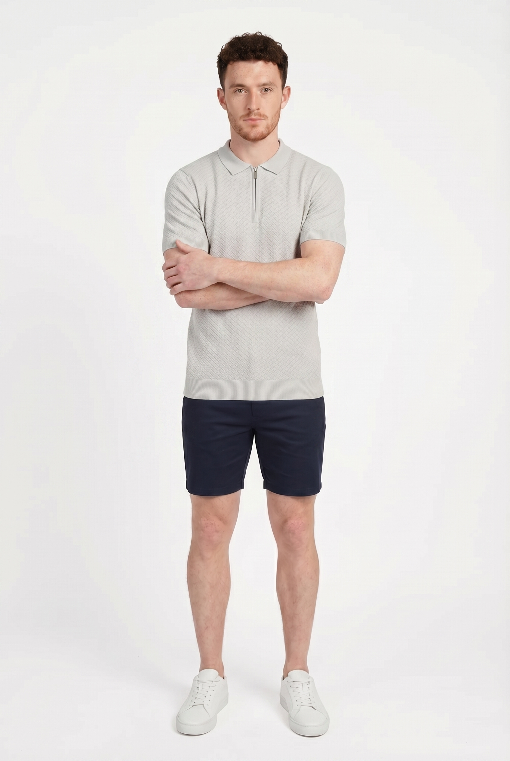 Men's Half Zip Knit Polo Shirt | Blackstone London