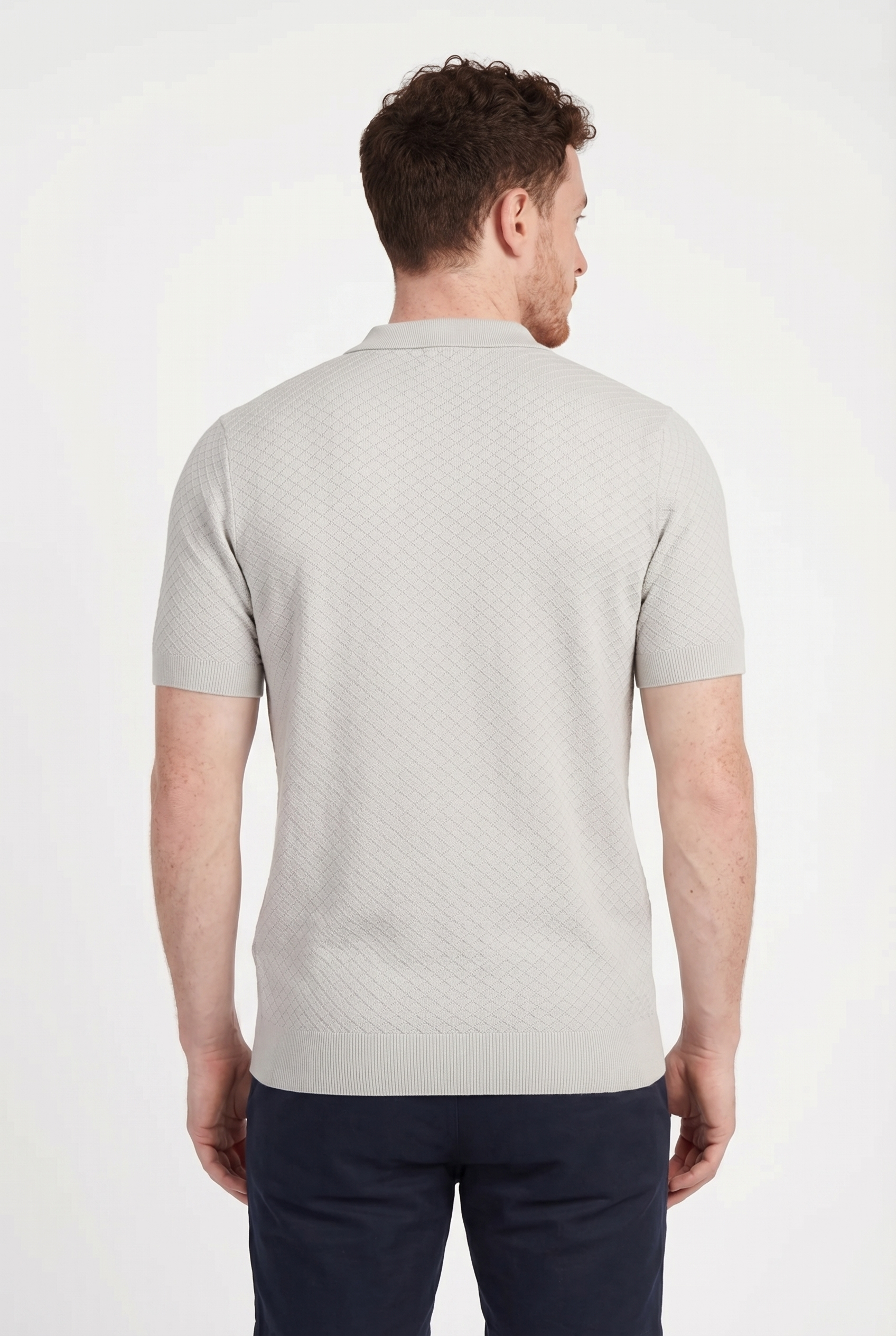 Men's Half Zip Knit Polo Shirt | Blackstone London
