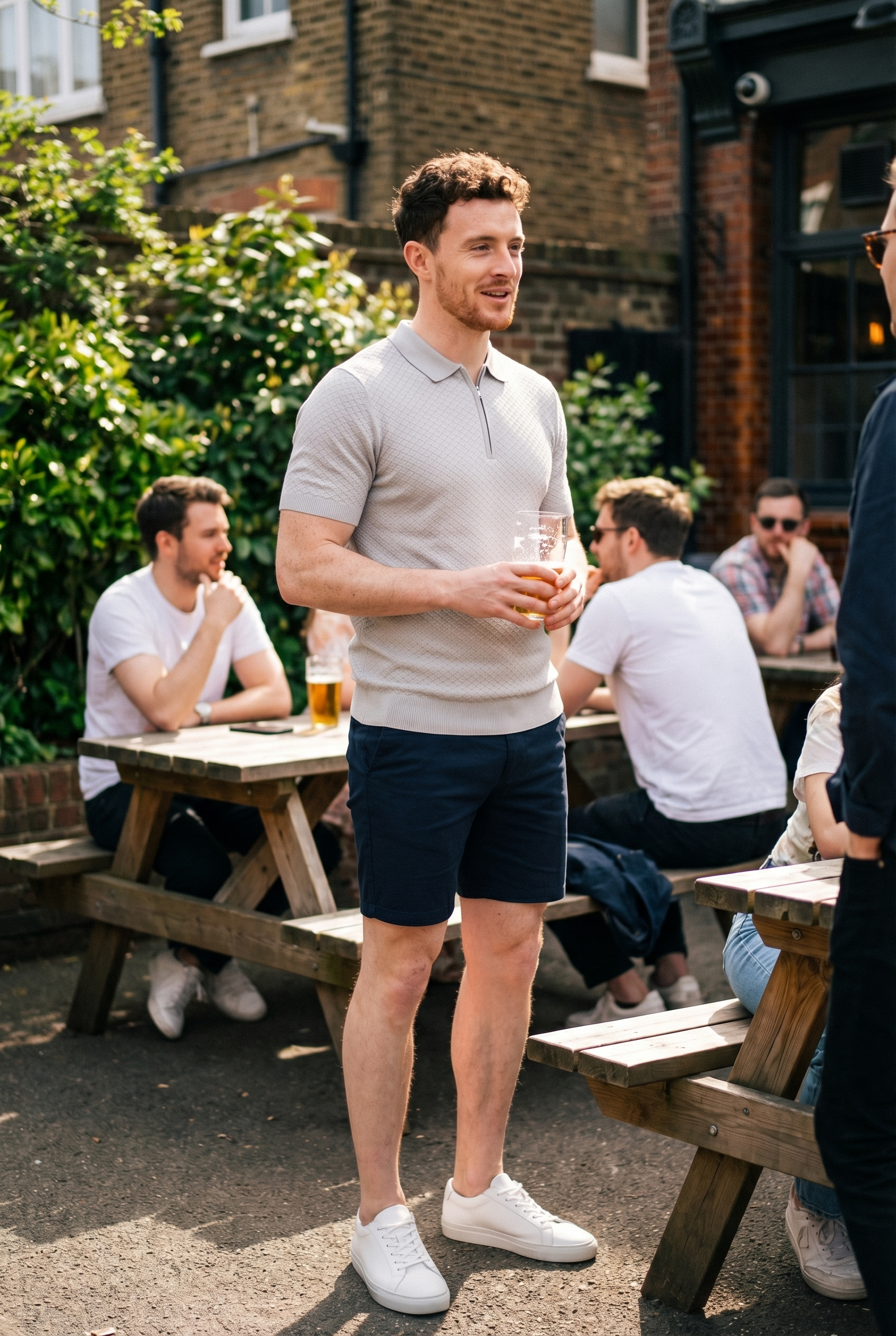 Men's Half Zip Knit Polo Shirt | Blackstone London