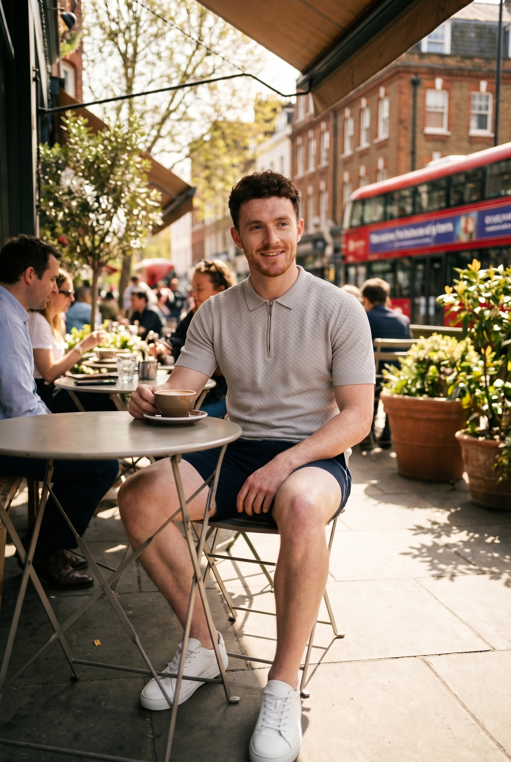 Men's Half Zip Knit Polo Shirt | Blackstone London