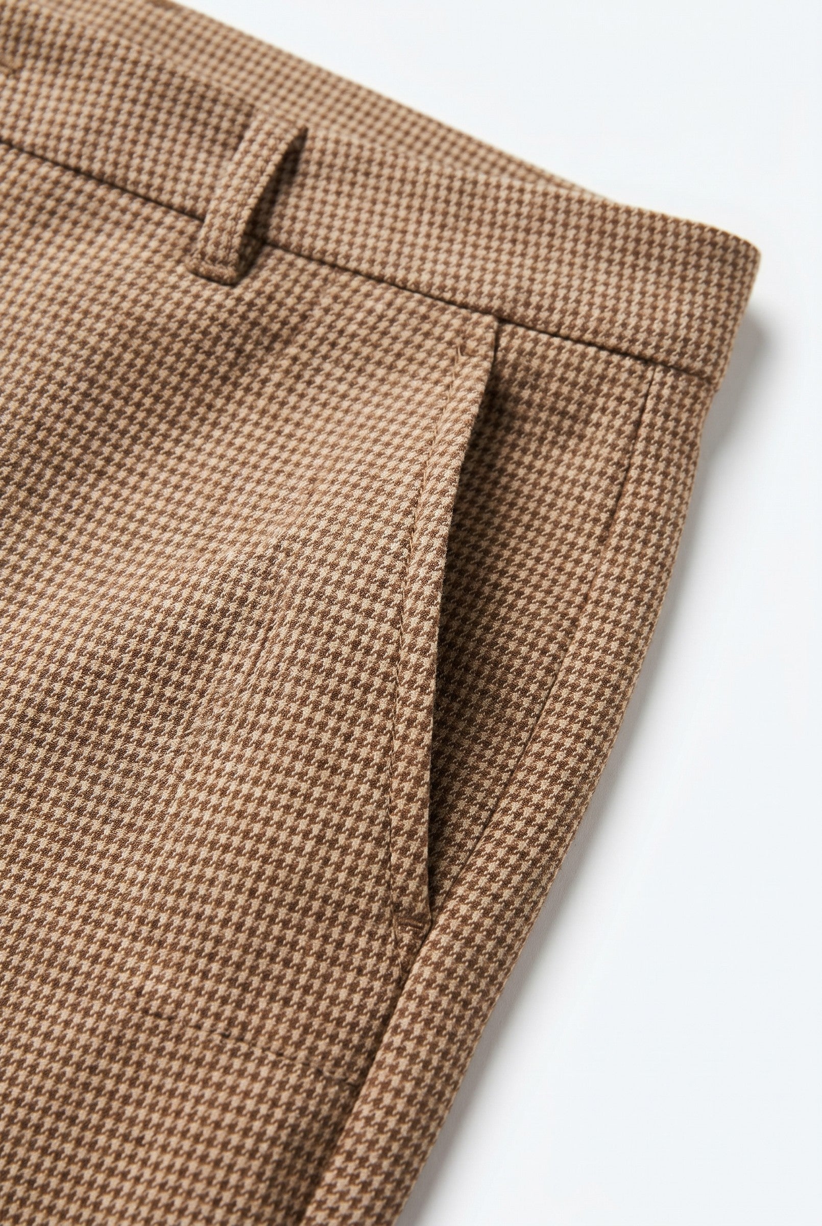 Men's Dogtooth Woven Cropped Trouser | Blackstone London