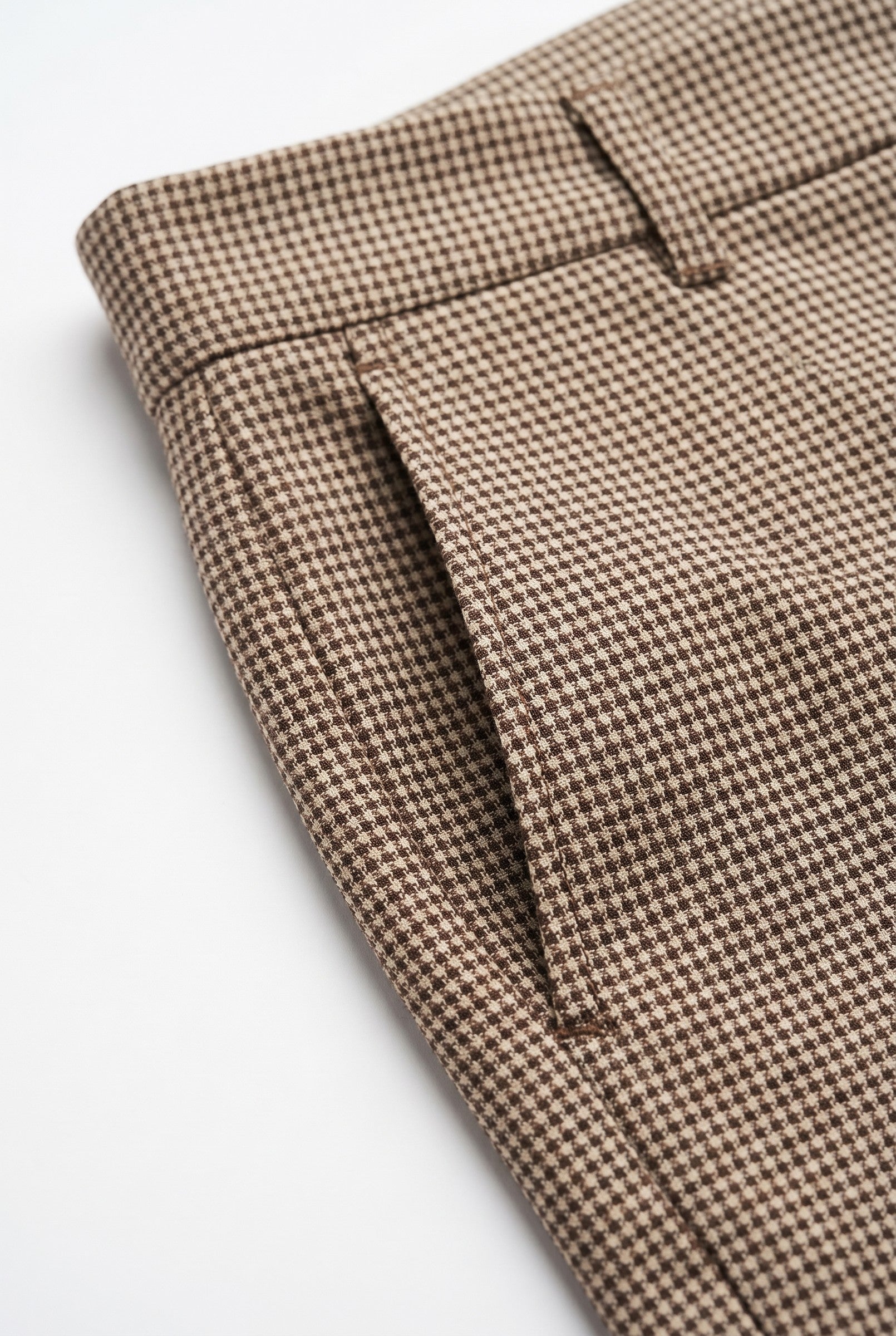 Men's Dogtooth Woven Cropped Trouser | Blackstone London