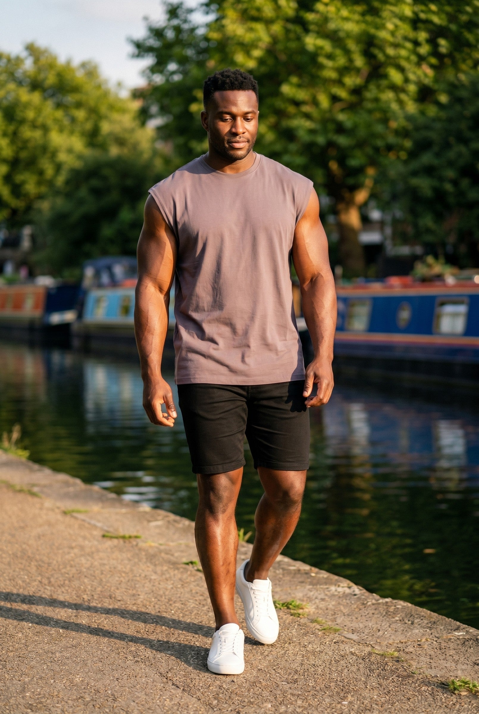Men's Mocha Deep Armhole Tank | Blackstone London