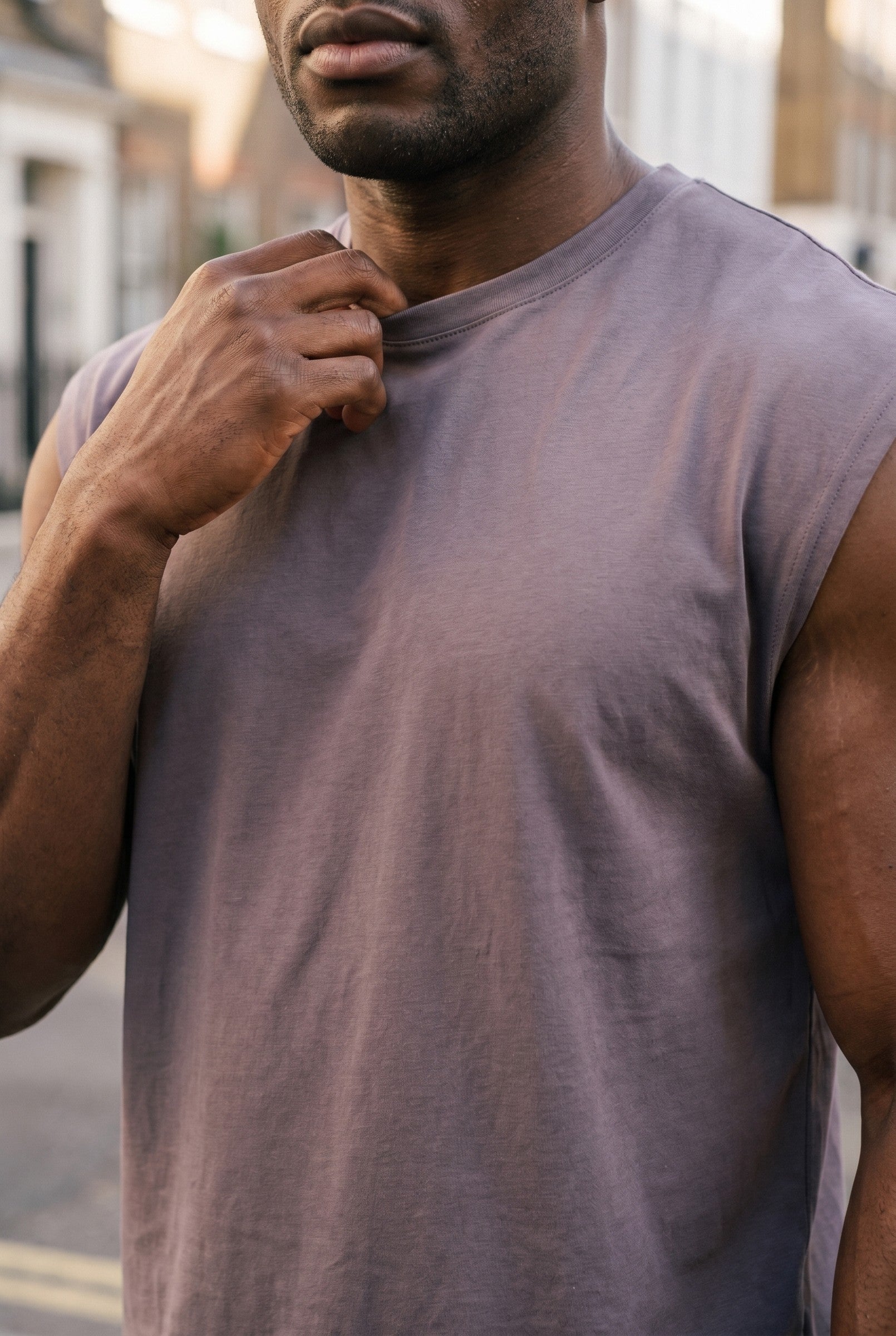 Men's Mocha Deep Armhole Tank | Blackstone London