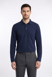 Men's Moxon Long-Sleeve Pique Polo | Blackstone London