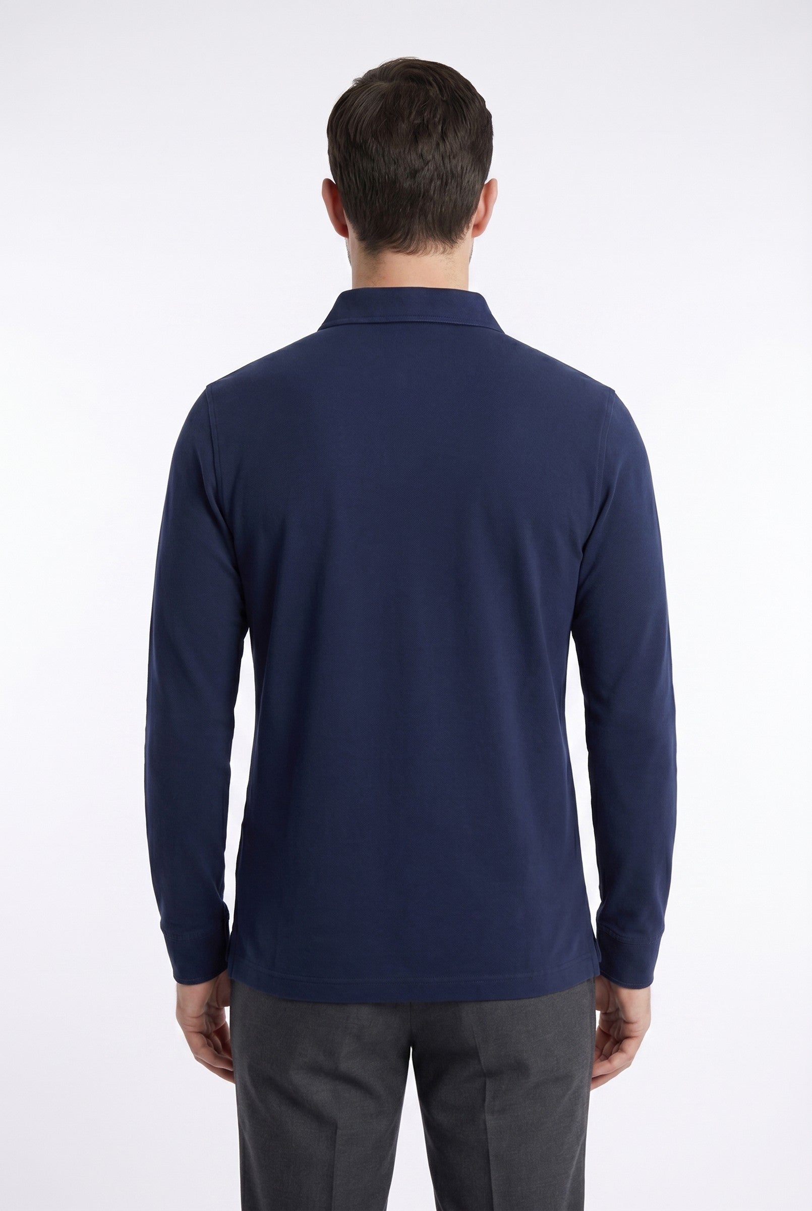 Men's Moxon Long-Sleeve Pique Polo | Blackstone London