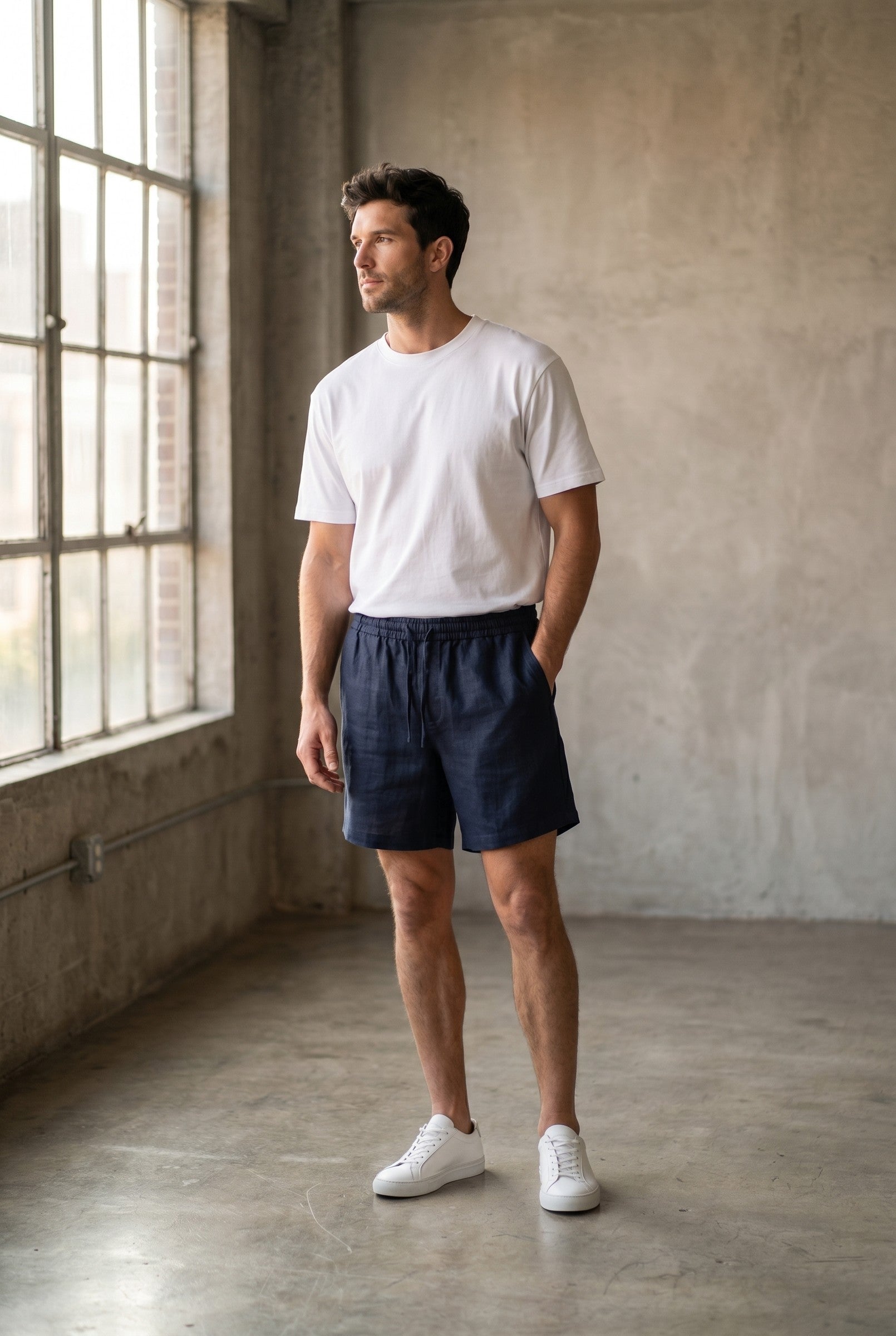 Men's Linen Drawstring Shorts | Blackstone London