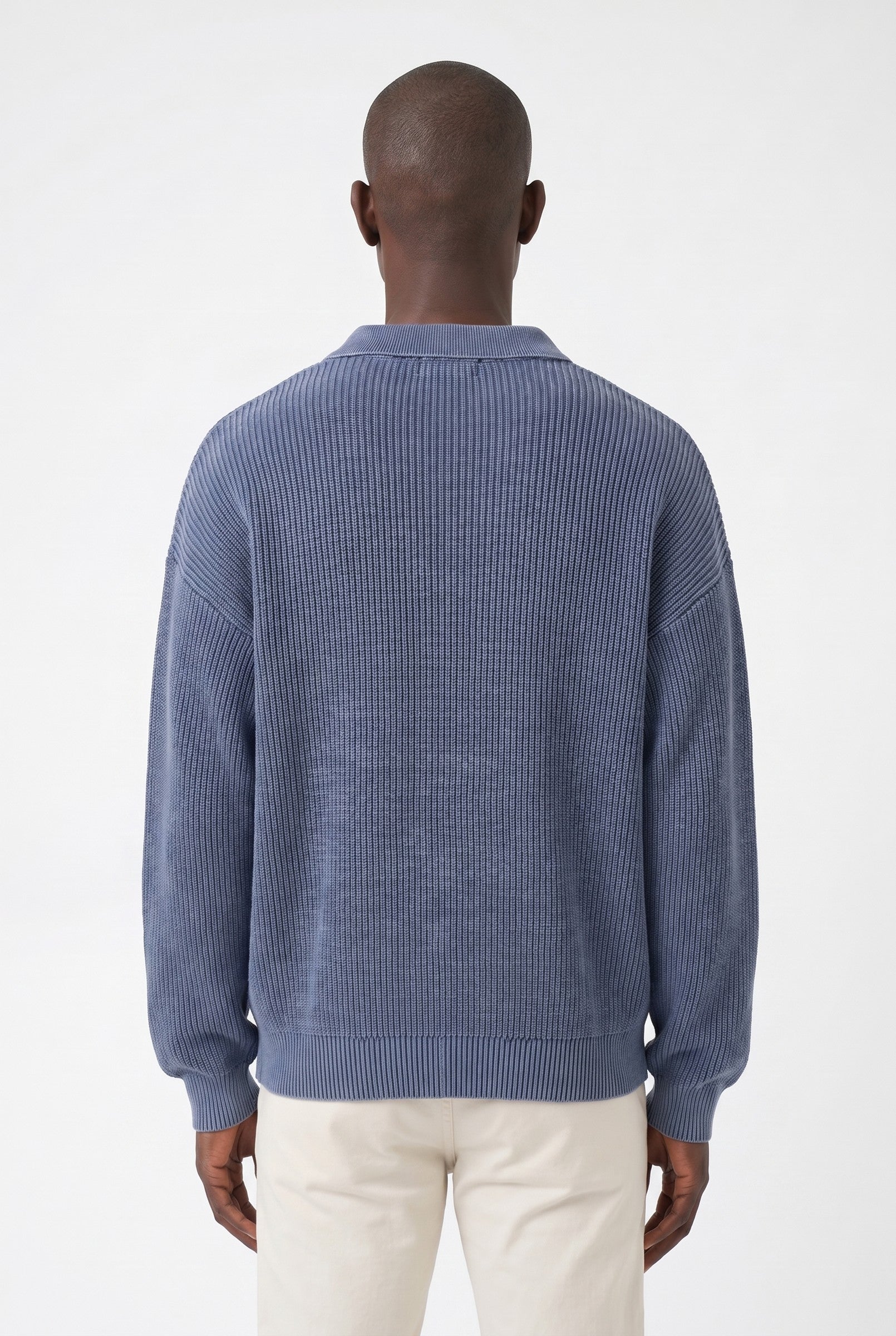 Men's Acid Washed Half-Zip Knit Pullover | Blackstone London