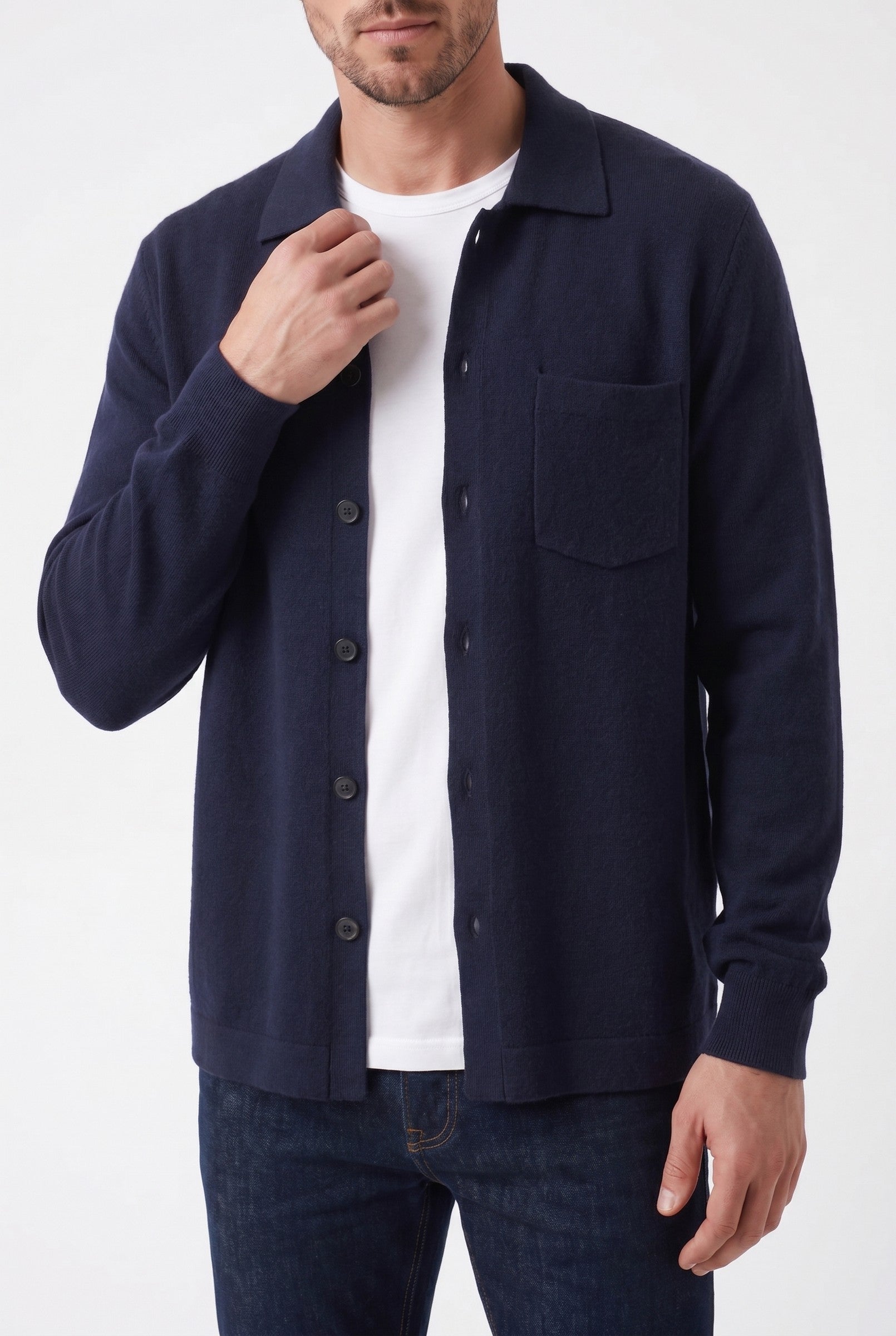Men's Long Sleeve Knit Polo Shirt | Blackstone London