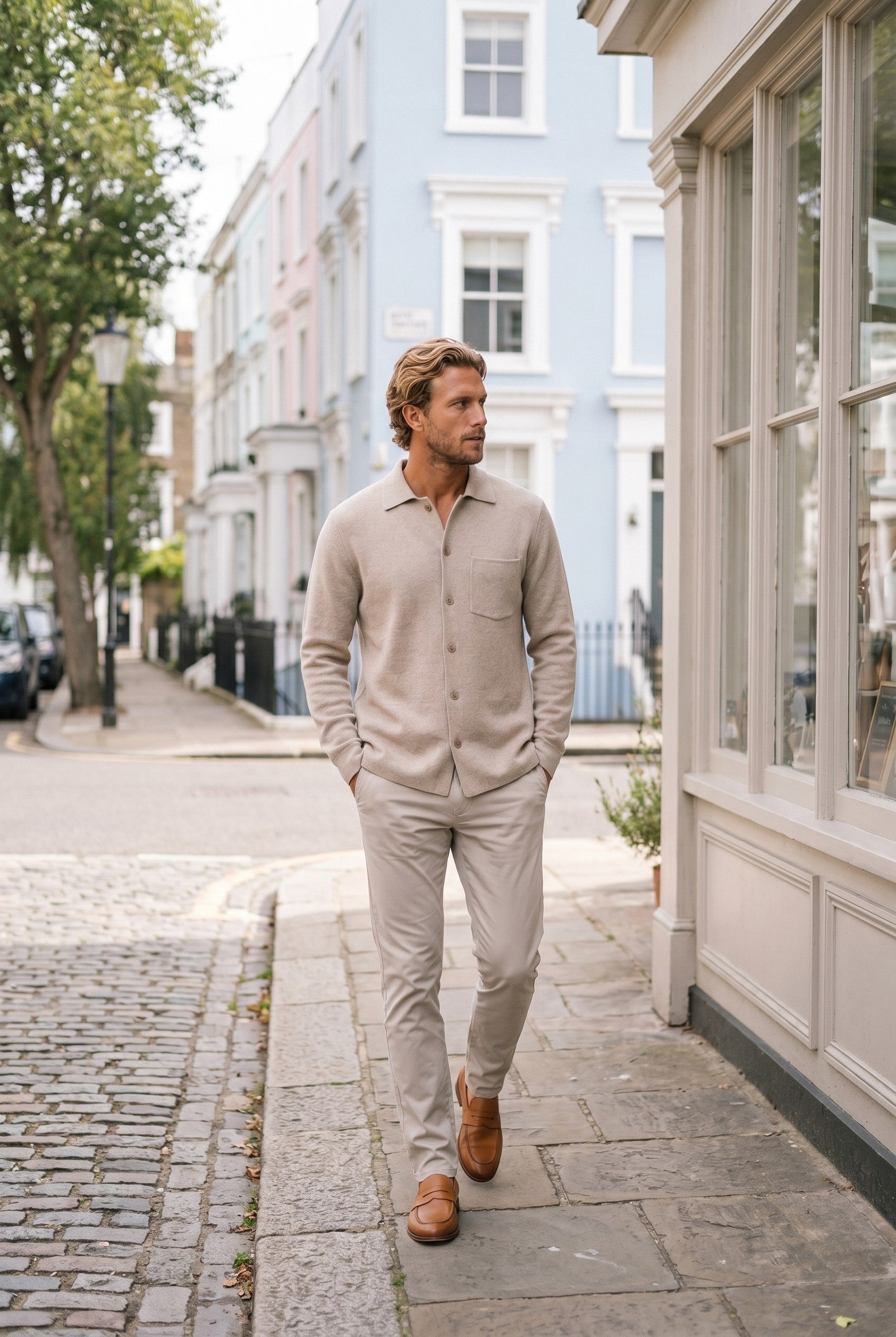 Men's Long Sleeve Knit Polo Shirt | Blackstone London