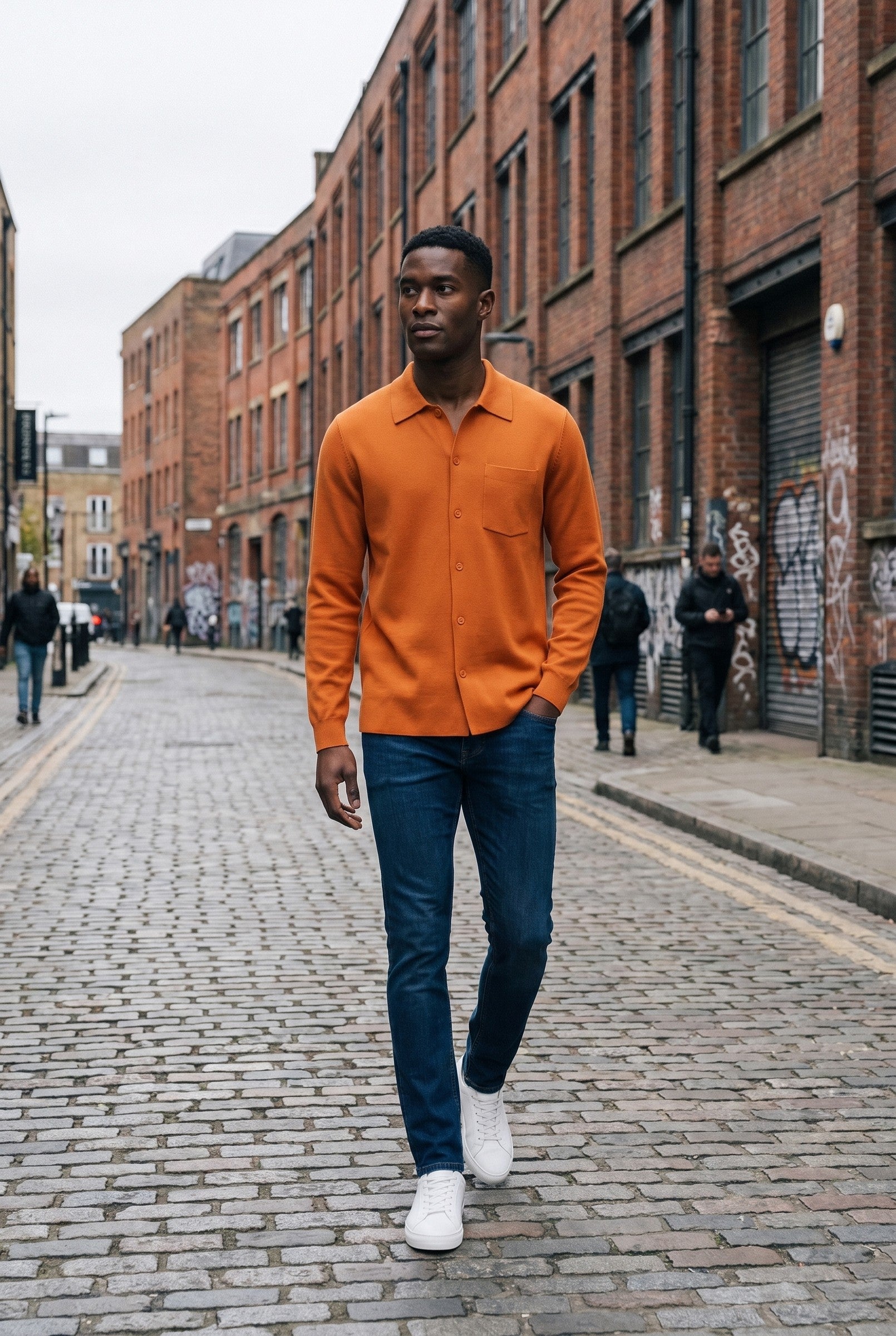 Men's Long Sleeve Knit Polo Shirt | Blackstone London