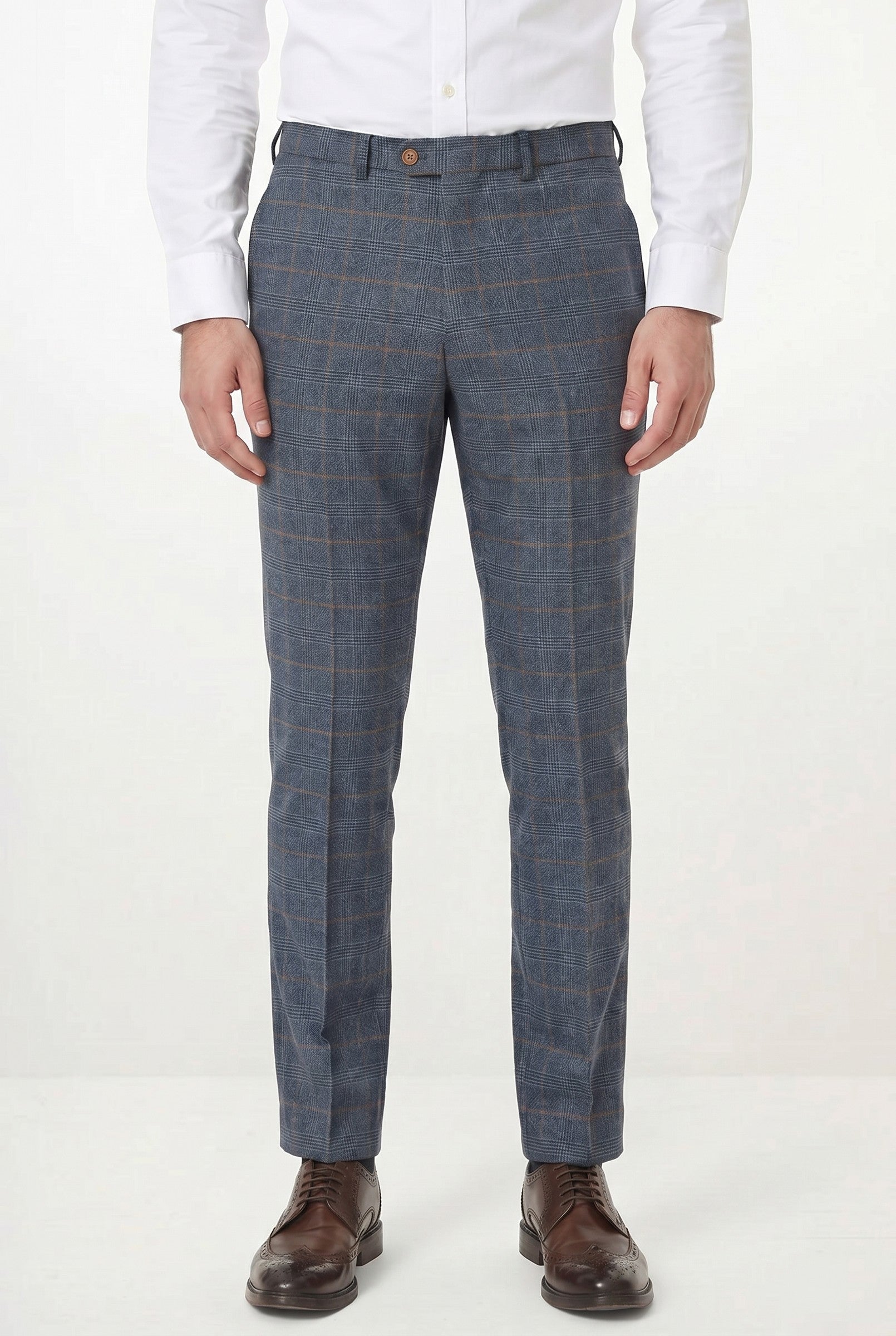 Men's Jenson Prince of Wales Check Trousers | Blackstone London