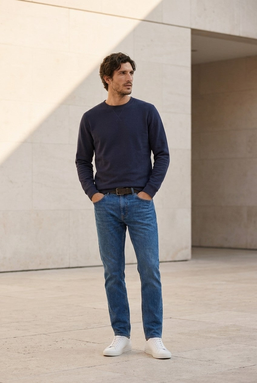 Men's Loopback Crewneck Sweatshirt | Blackstone London