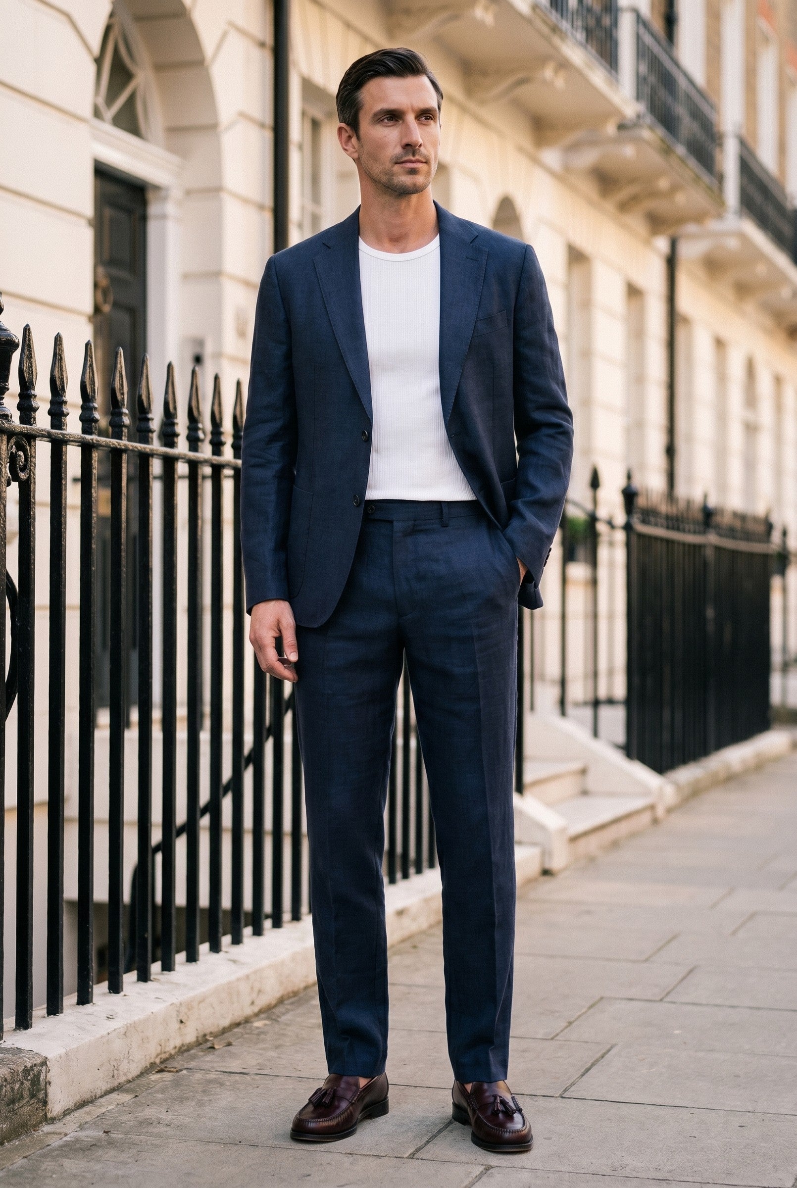 Men's Linen Tailored Blazer | Blackstone London