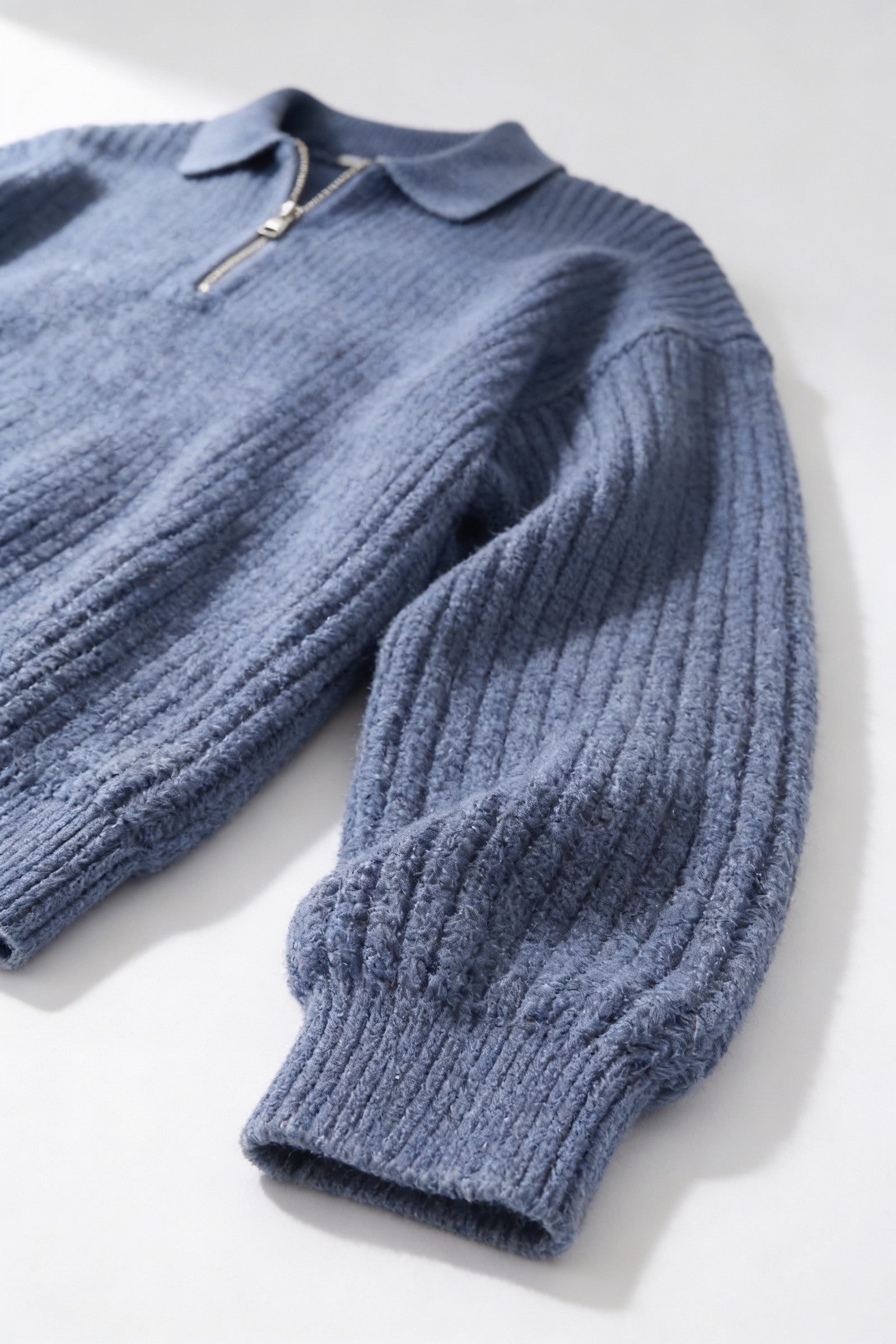 Men's Acid Washed Half-Zip Knit Pullover | Blackstone London