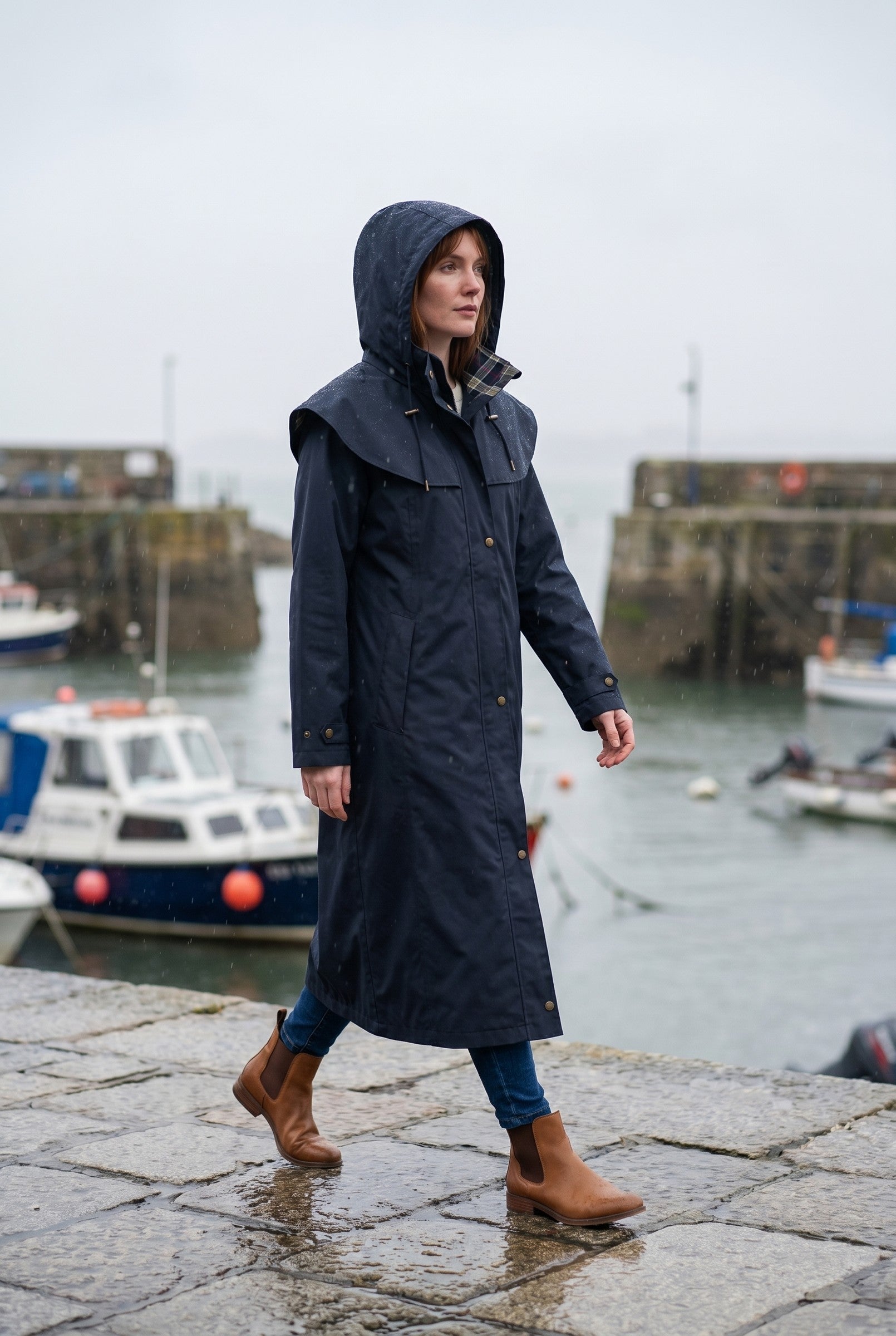 Women's Long Waterproof Raincoat | Blackstone London