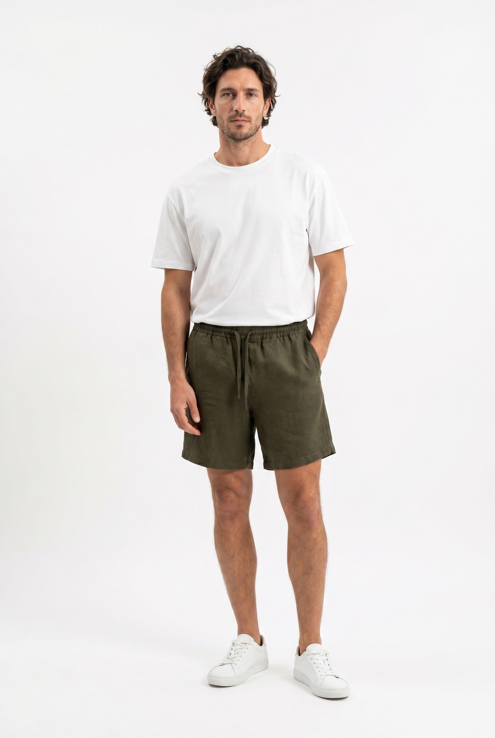 Men's Linen Drawstring Shorts | Blackstone London