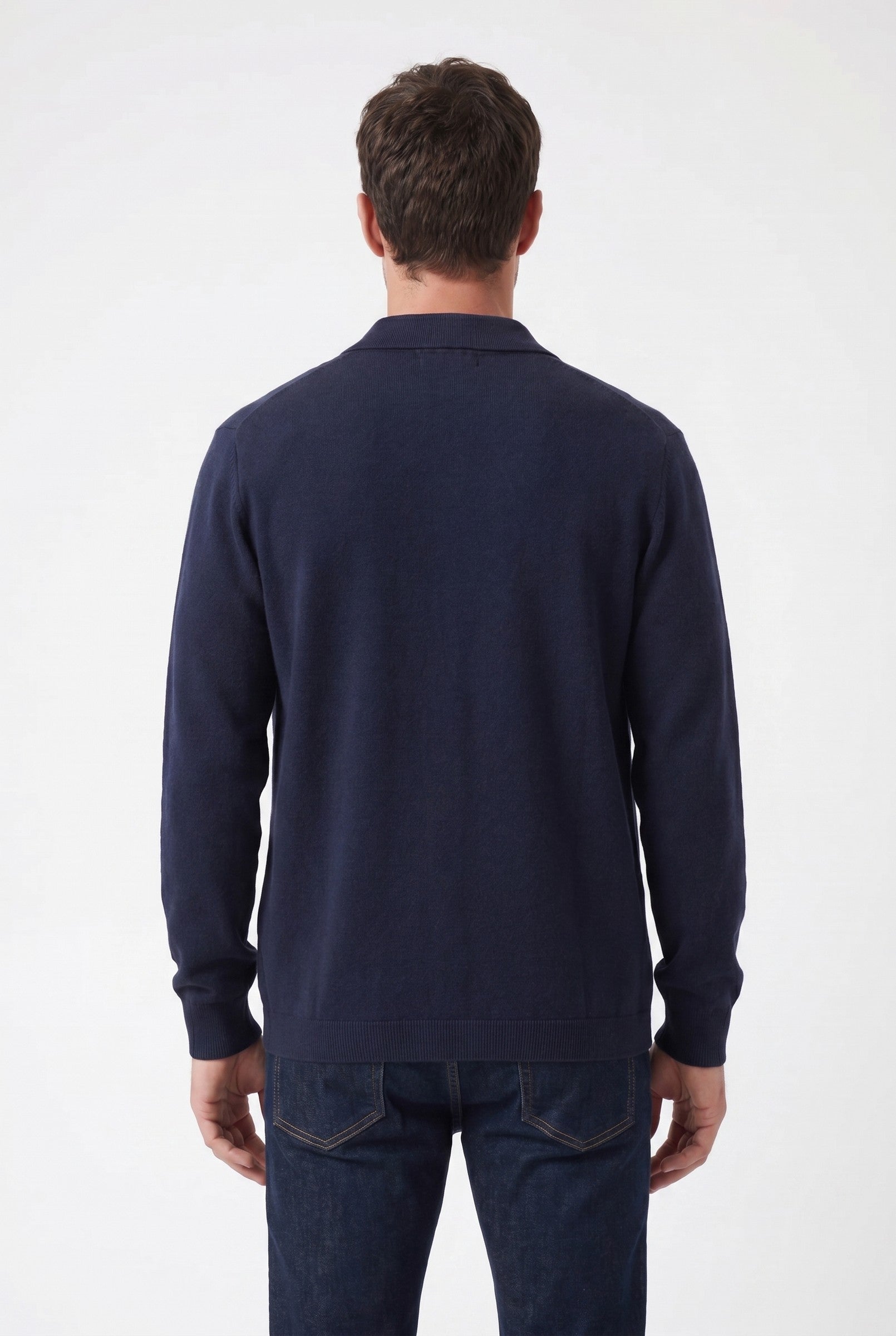 Men's Long Sleeve Knit Polo Shirt | Blackstone London