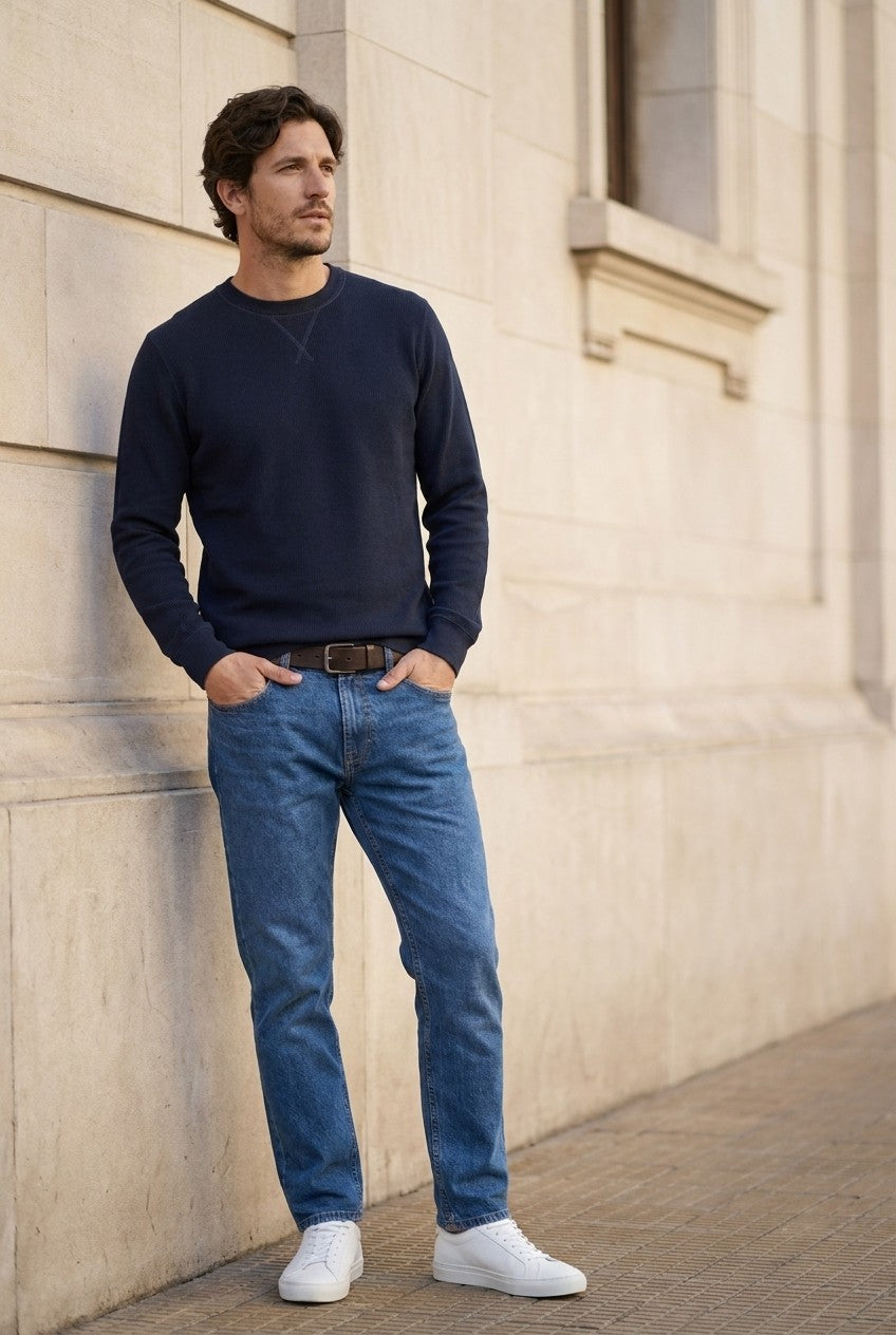 Men's Loopback Crewneck Sweatshirt | Blackstone London