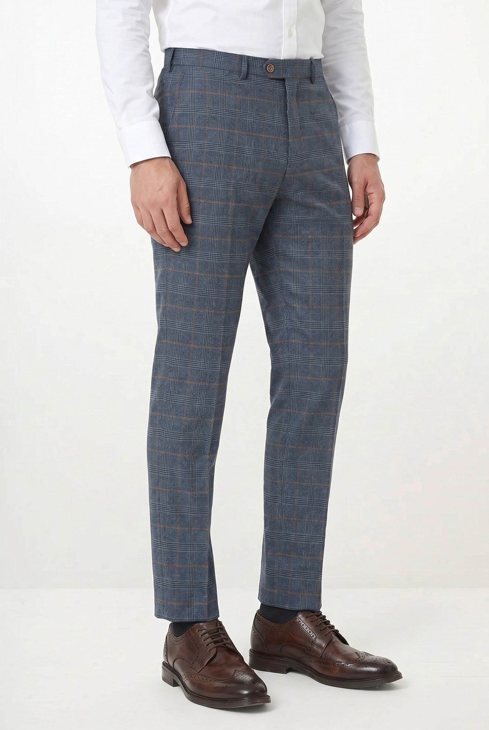 Men's Jenson Prince of Wales Check Trousers | Blackstone London