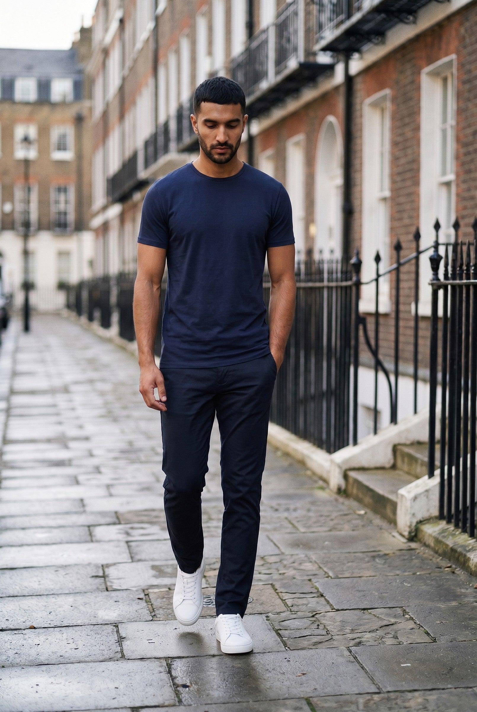 Men's Crew Neck Cotton Tee | Blackstone London