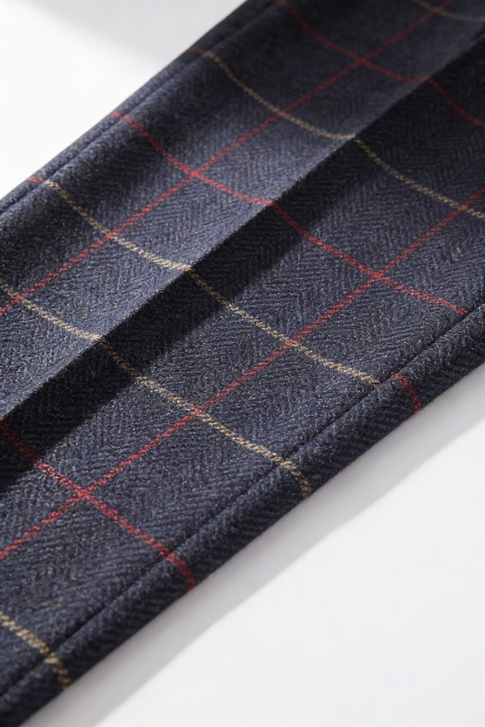 Men's Eton Navy Check Tweed Trousers | Blackstone London