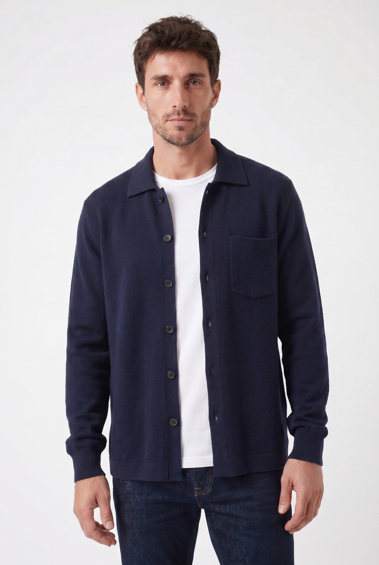 Men's Long Sleeve Knit Polo Shirt | Blackstone London