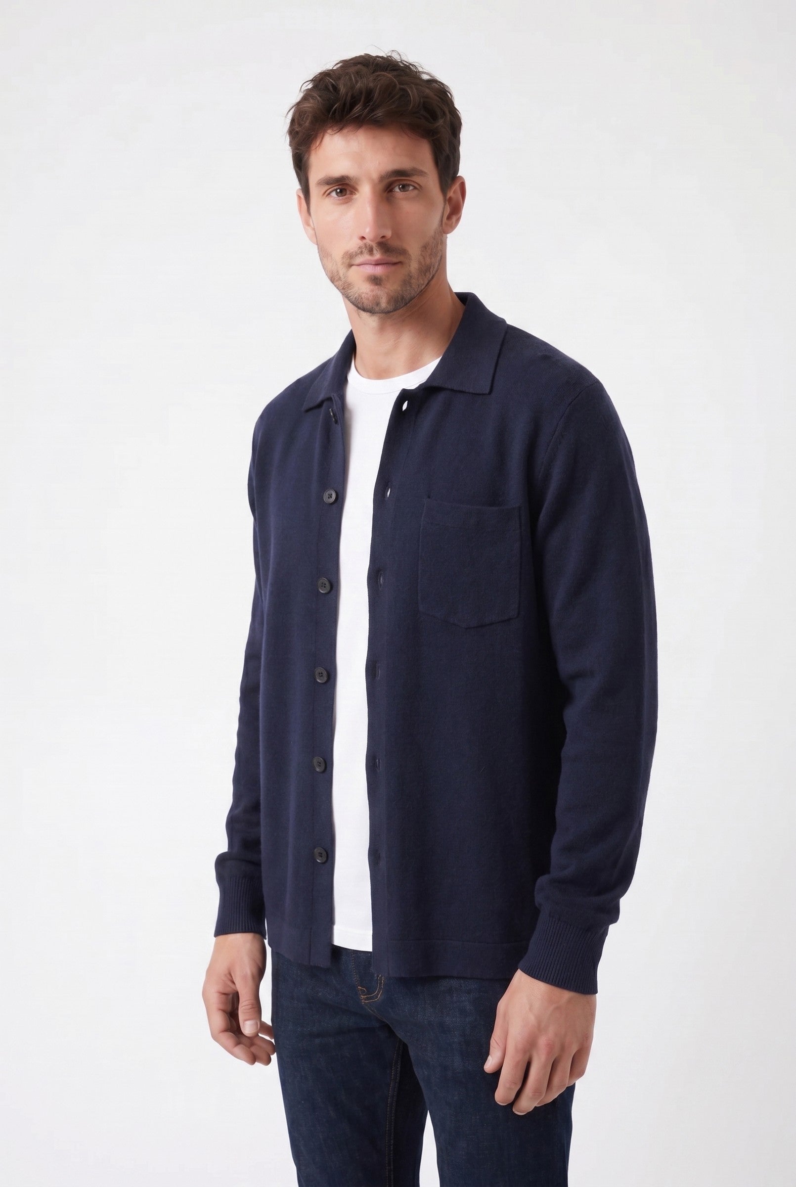 Men's Long Sleeve Knit Polo Shirt | Blackstone London