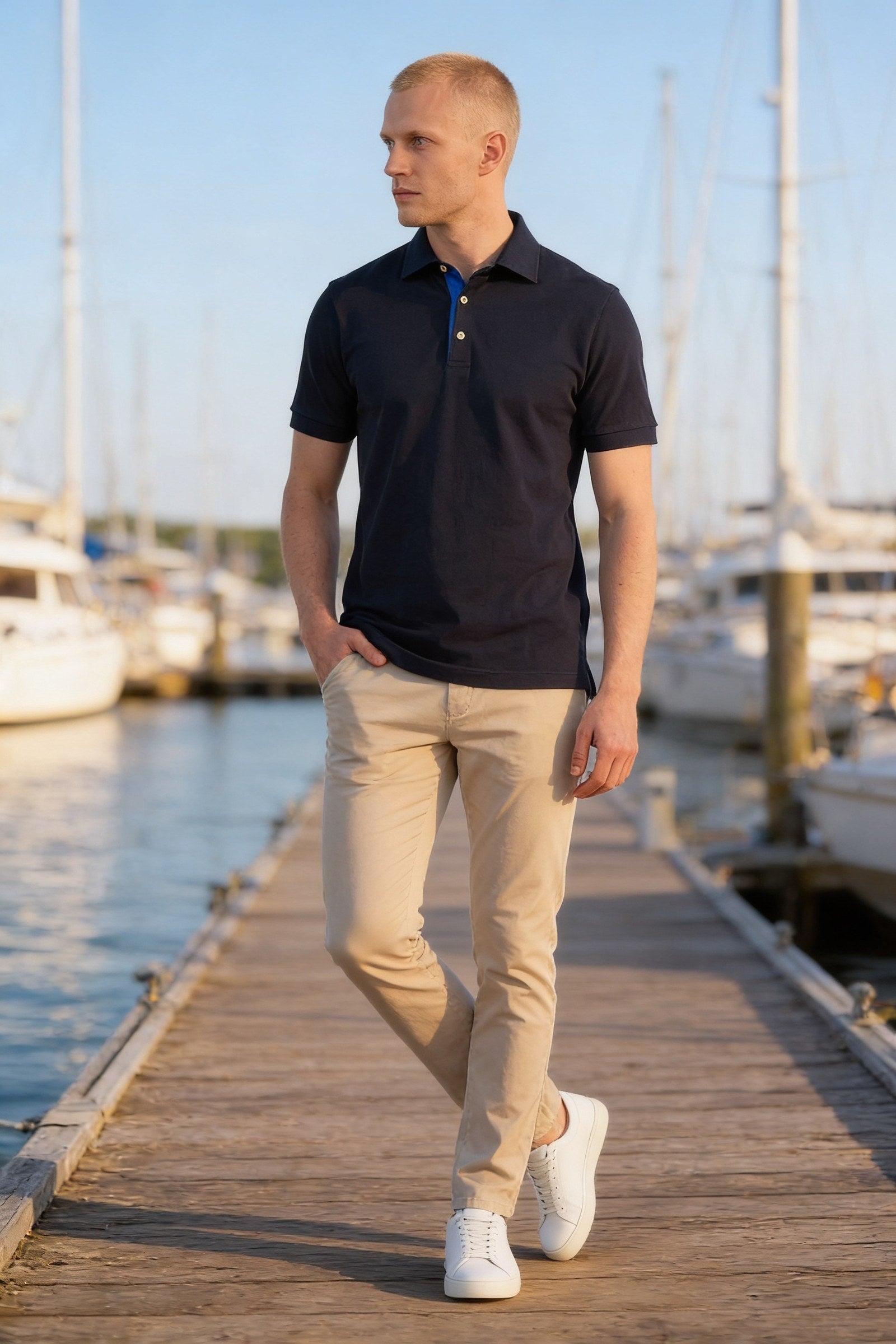 Men's Classic Fit Pique Polo Shirt | Blackstone London