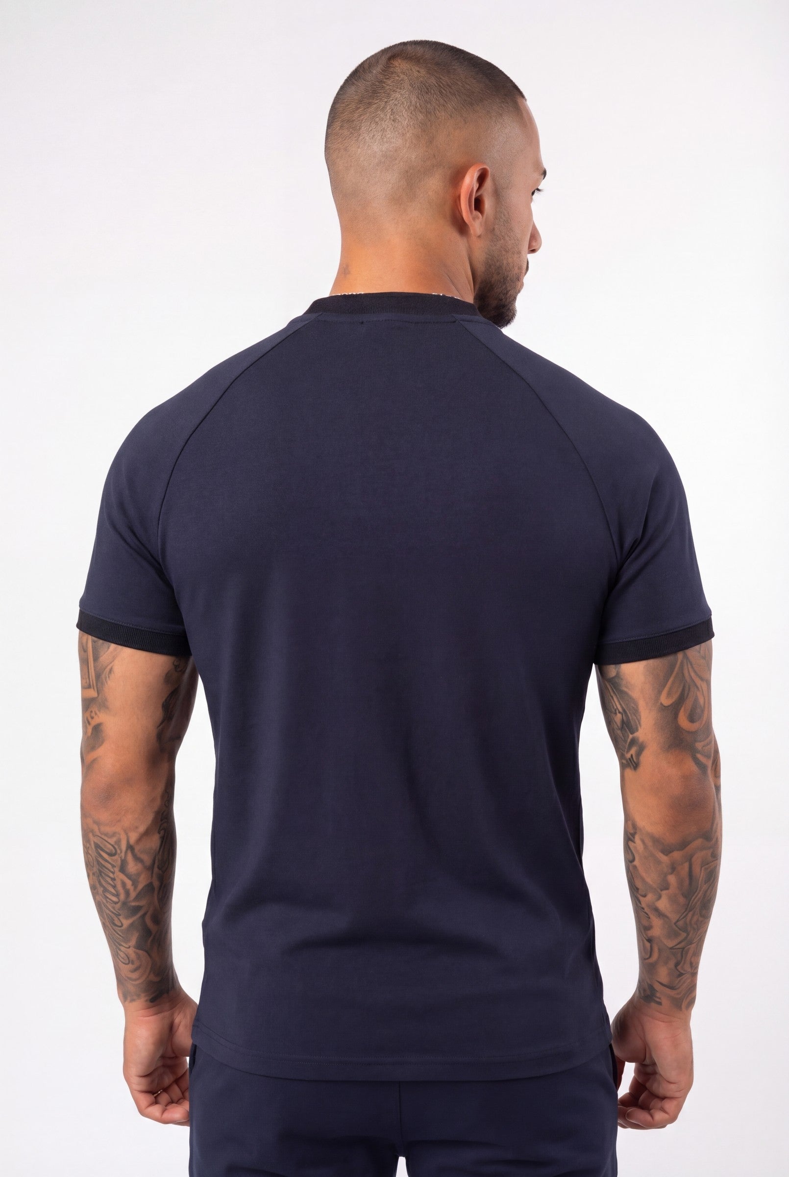 Men's Premium Zip Placket Slim Fit Polo T-Shirt | Blackstone London