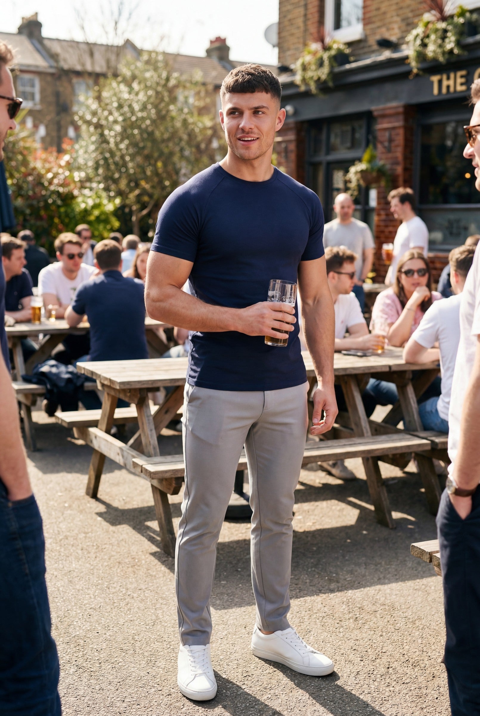 Men's Muscle Fit Crewneck T-Shirt | Blackstone London