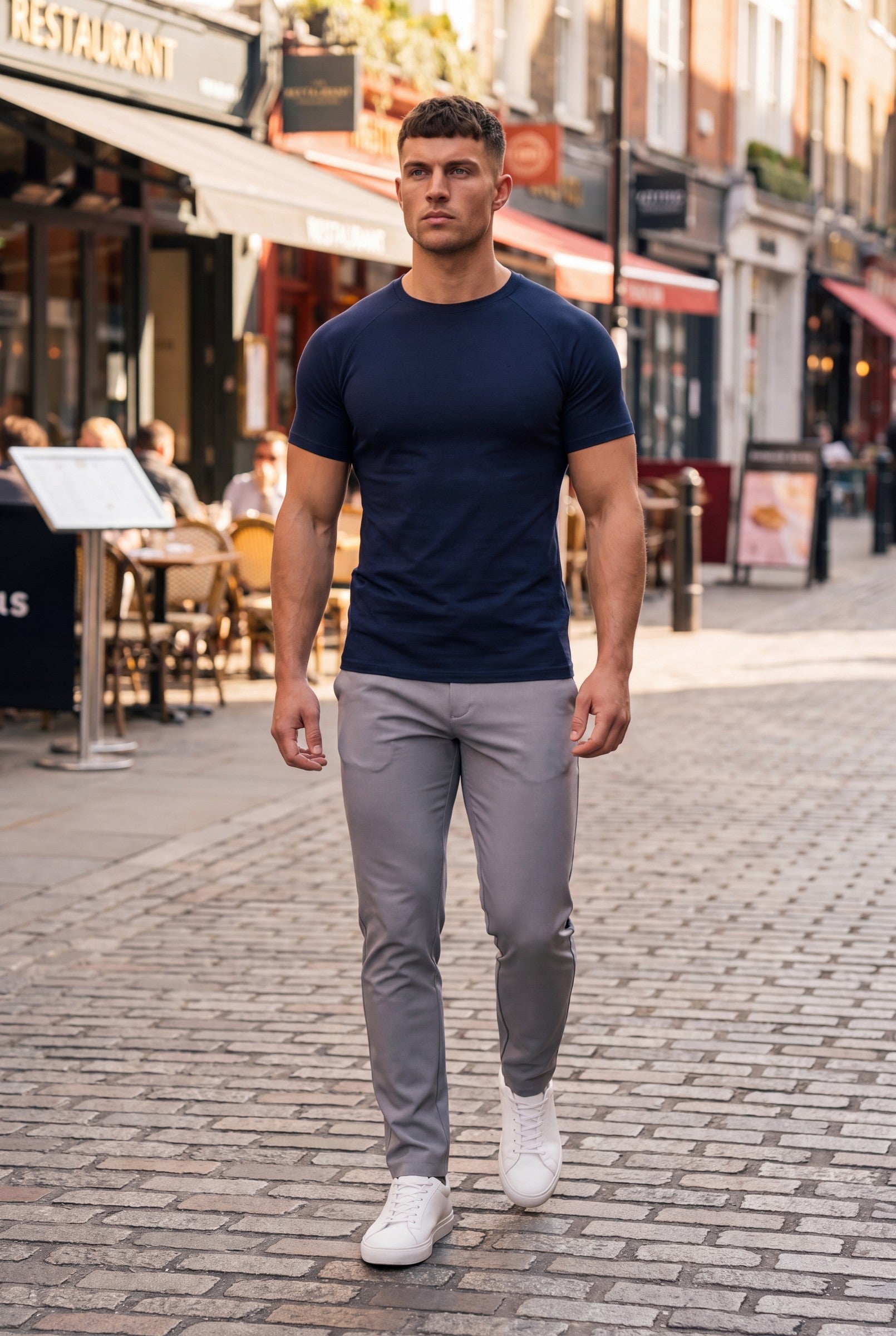 Men's Muscle Fit Crewneck T-Shirt | Blackstone London