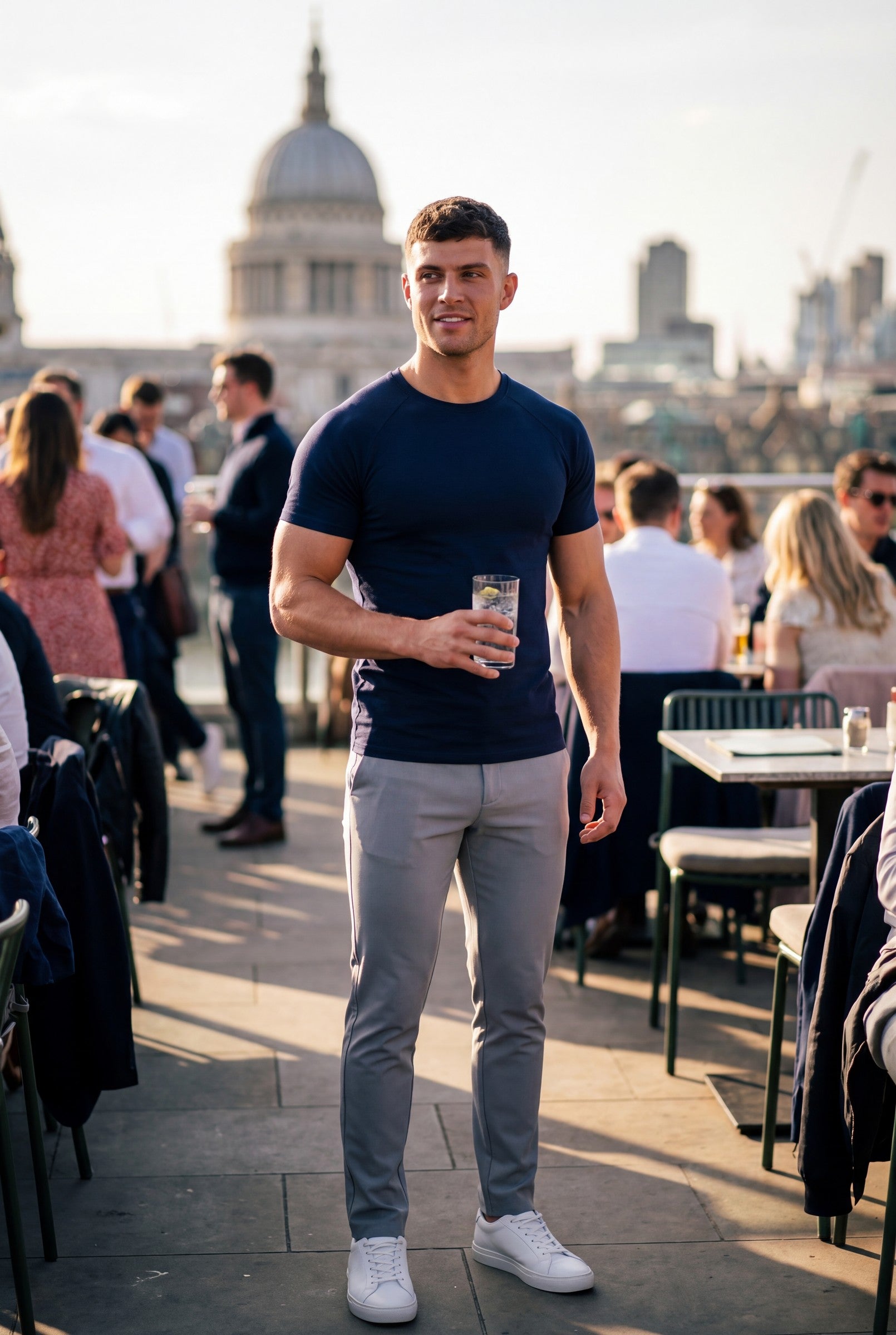 Men's Muscle Fit Crewneck T-Shirt | Blackstone London