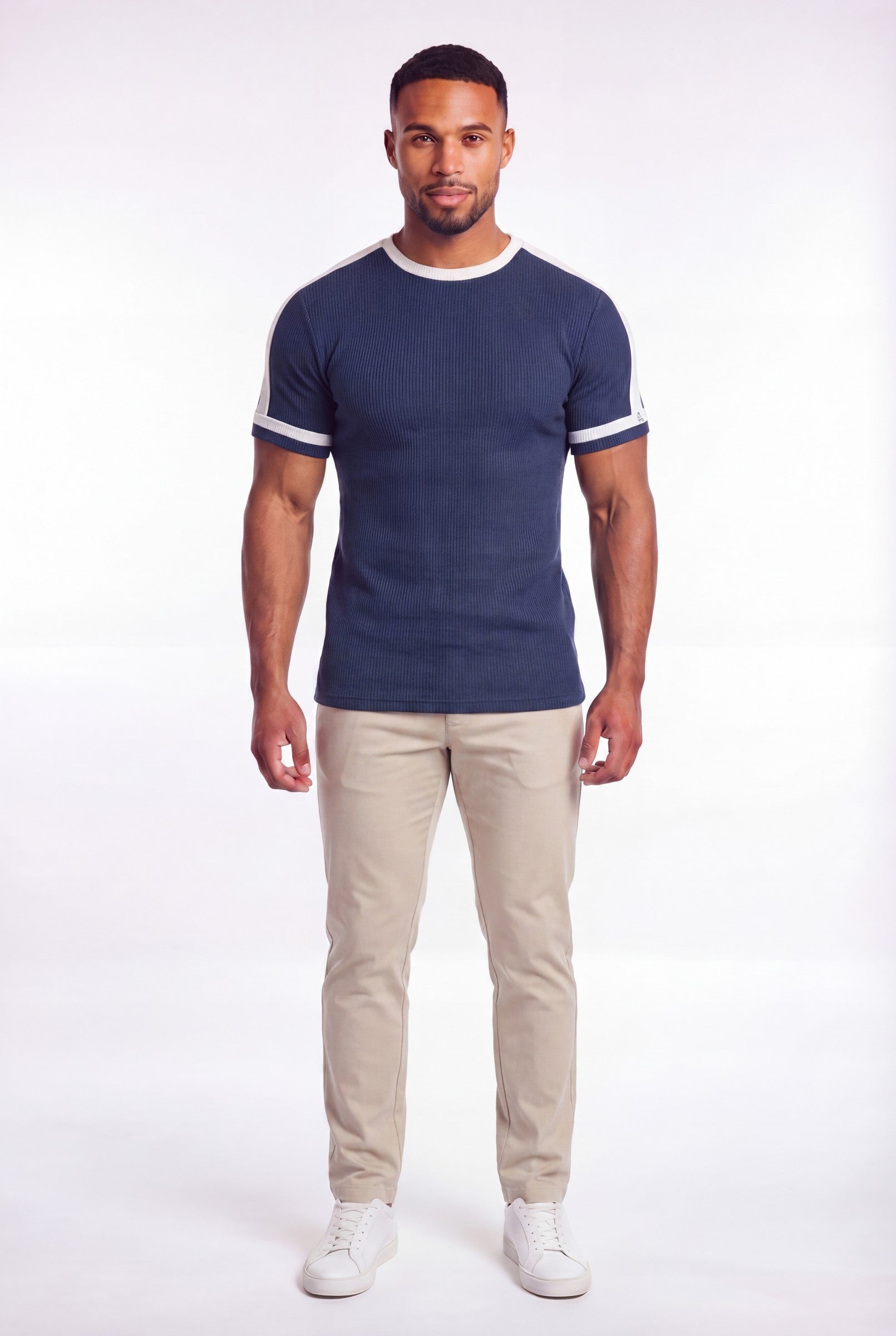 Men's Textured Ringer Crewneck T-Shirt | Blackstone London