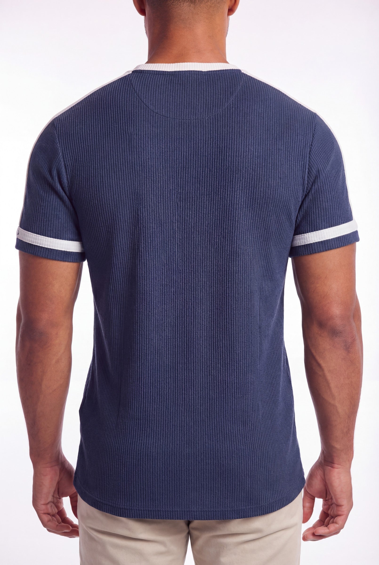 Men's Textured Ringer Crewneck T-Shirt | Blackstone London