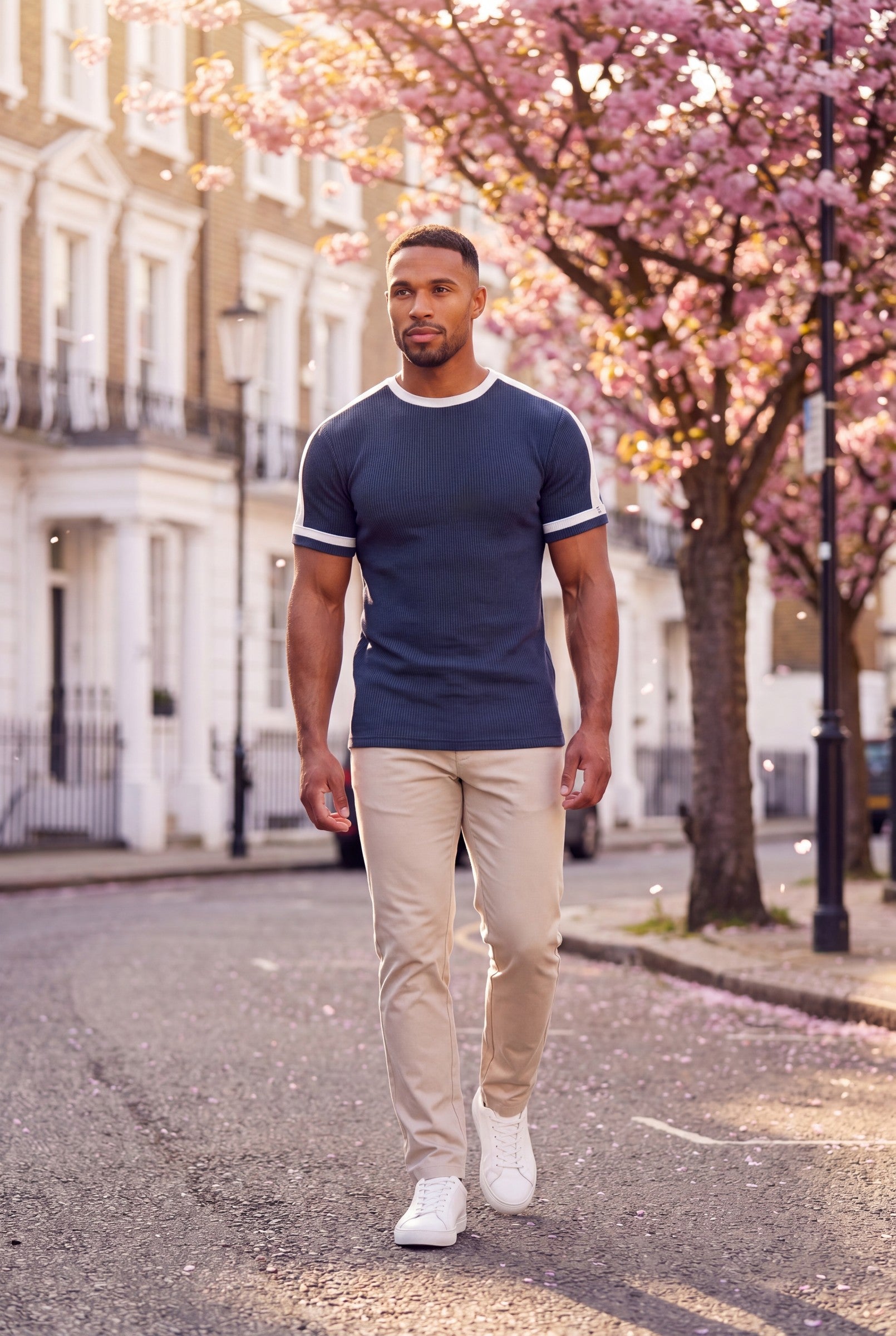 Men's Textured Ringer Crewneck T-Shirt | Blackstone London