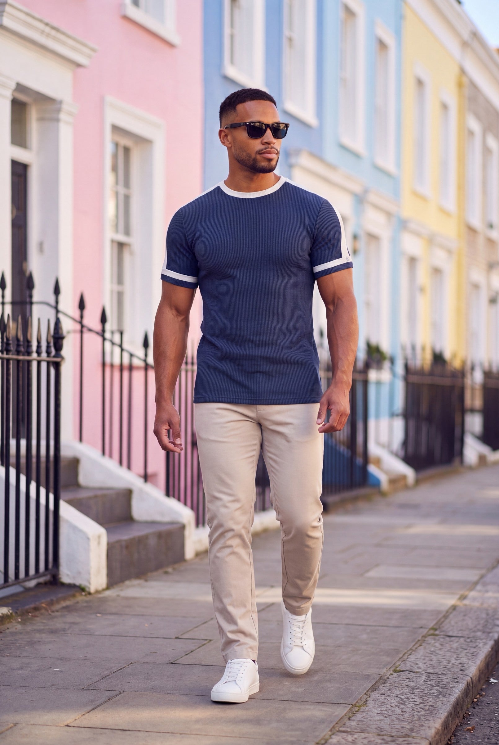 Men's Textured Ringer Crewneck T-Shirt | Blackstone London