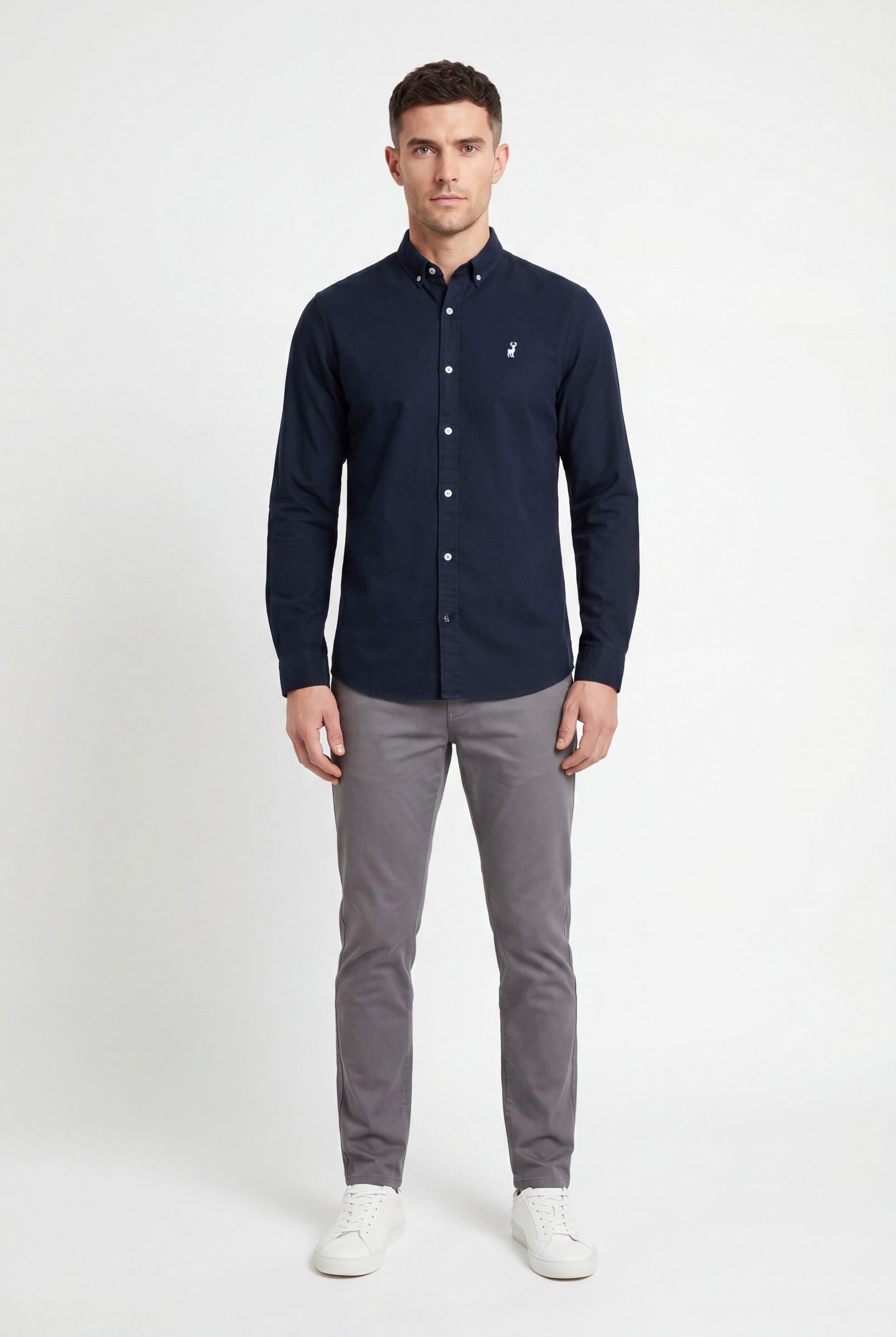 Men's Cotton Twill Long Sleeve Button Down Shirt | Blackstone London